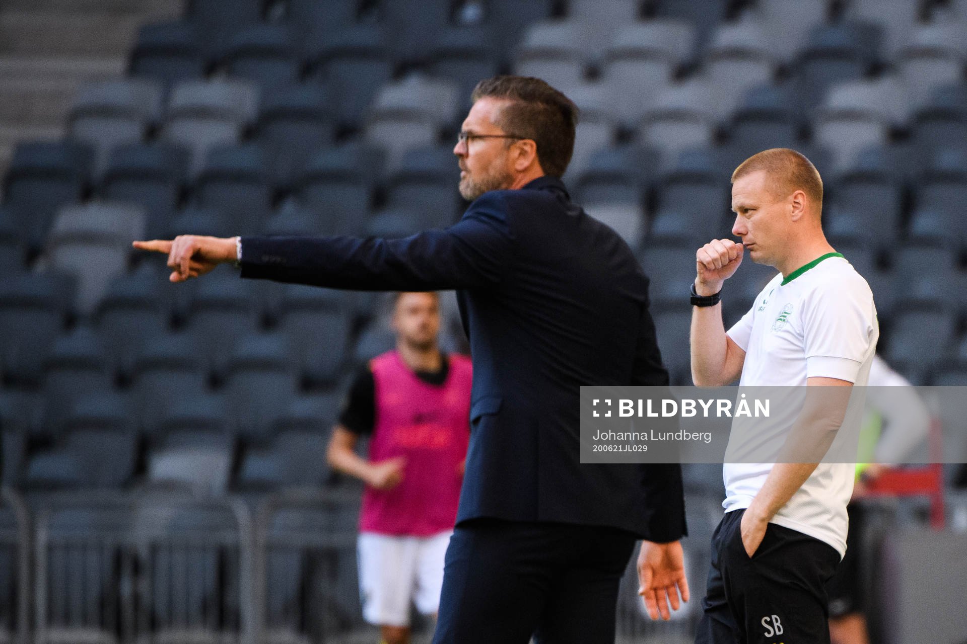 s tränare Rikard Norling och Hammarbys tränare Stefan
