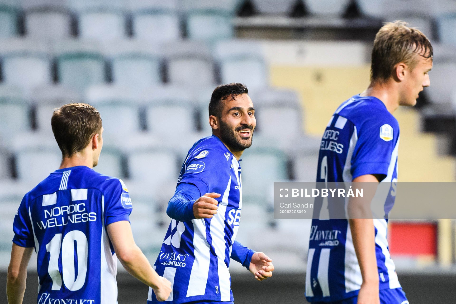 IFK Göteborgs Sargon Abraham jublar efter 2-2 under fotbollsmatchen i Allsvenskan mellan IFK Göteborg och Mjällby den 22 juni 2020 i Göteborg.