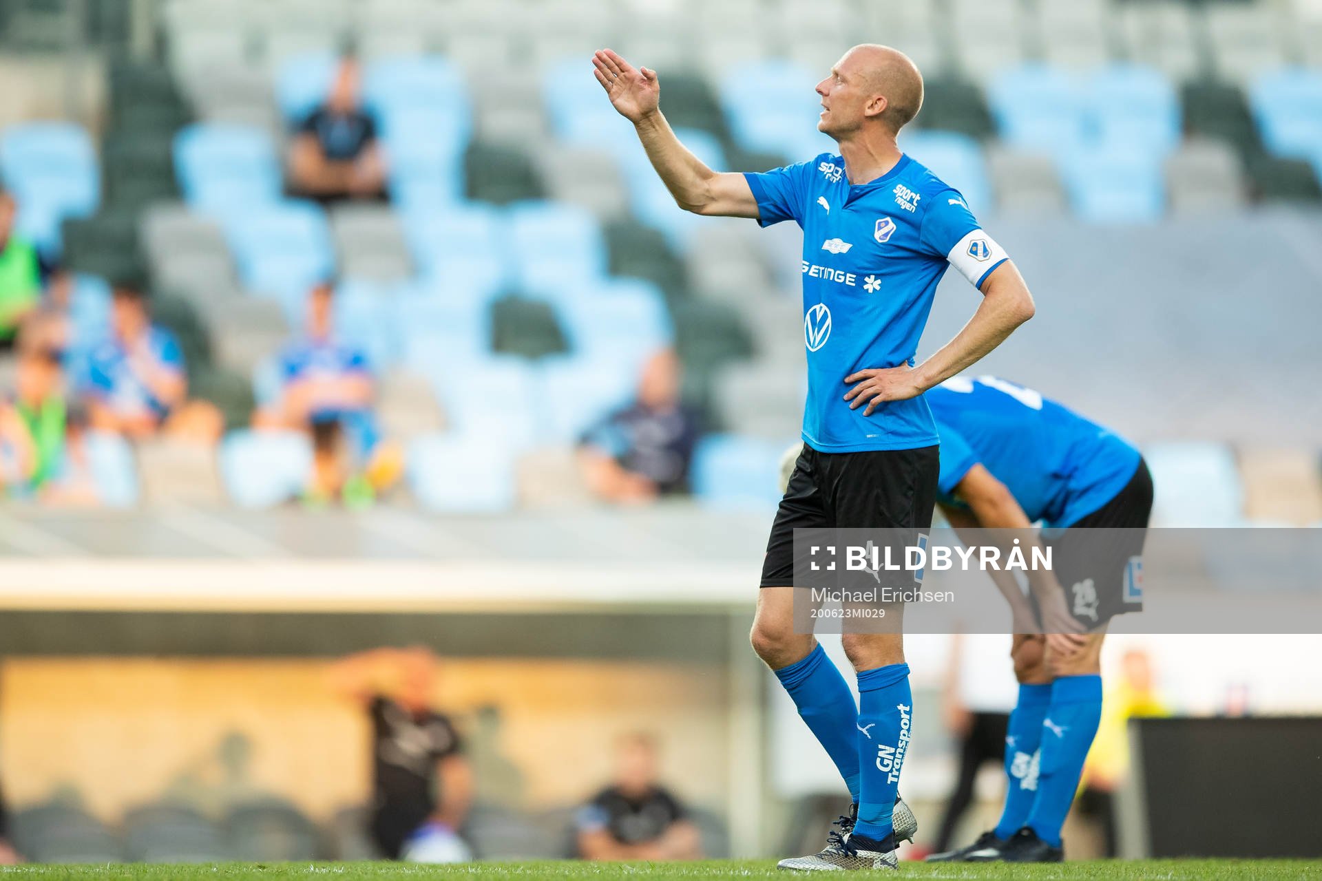Halmstads Andreas Johansson under fotbollsmatchen i Superettan  mellan Örgryte och Halmstad den 23 juni 2020 i Göteborg.