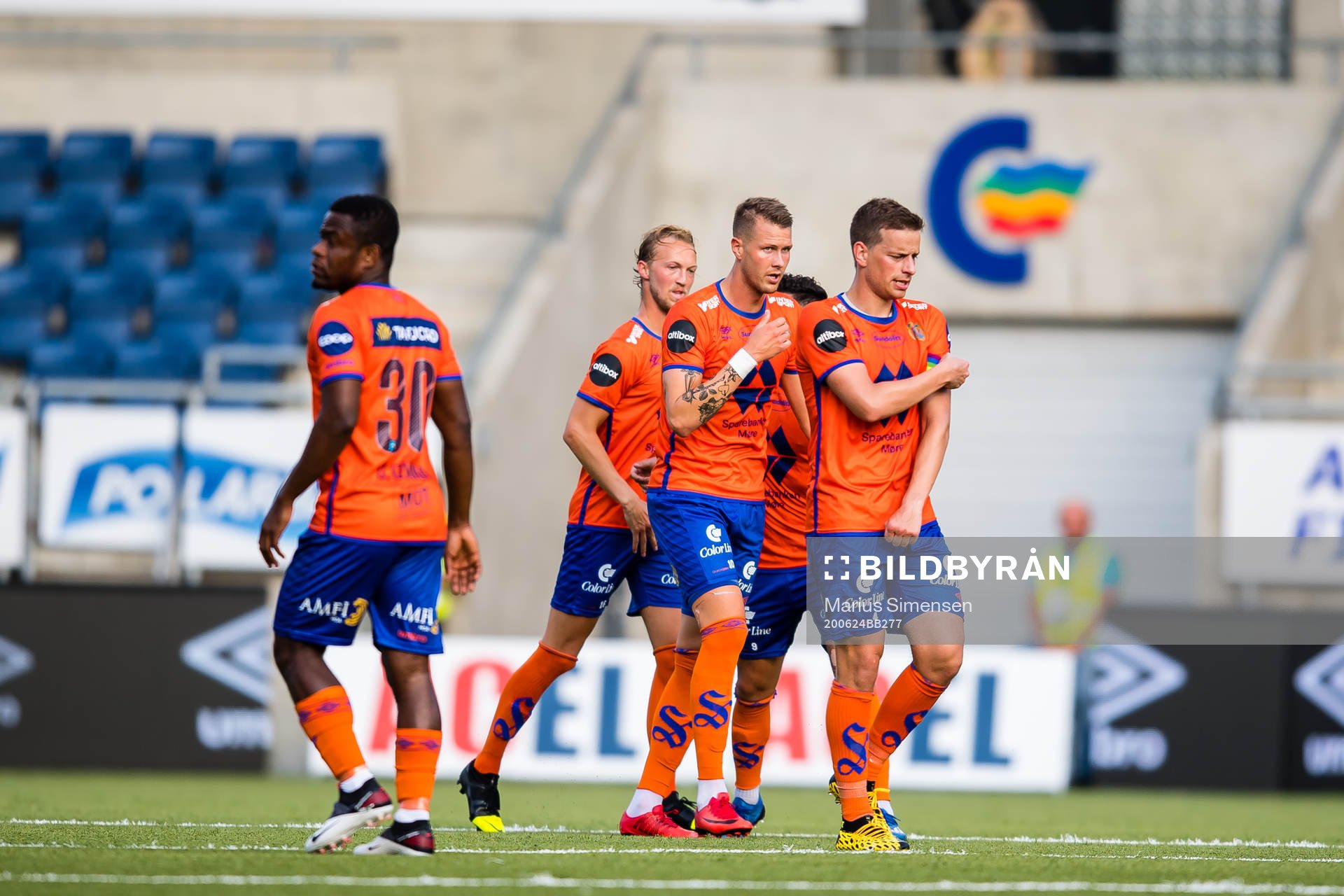 Holmbert Aron Briem Fridjonsson of Aalesund celebrates