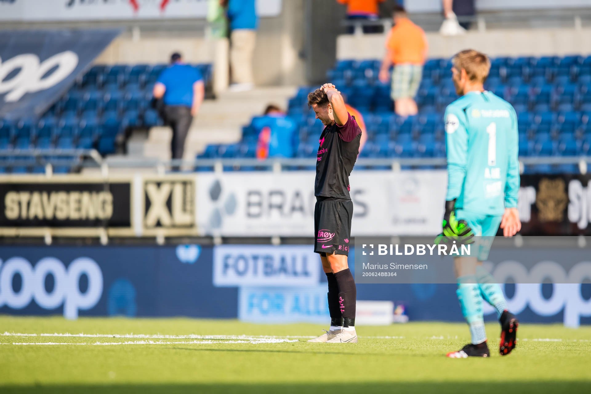 Erlend Hustad of Brann looks dejected