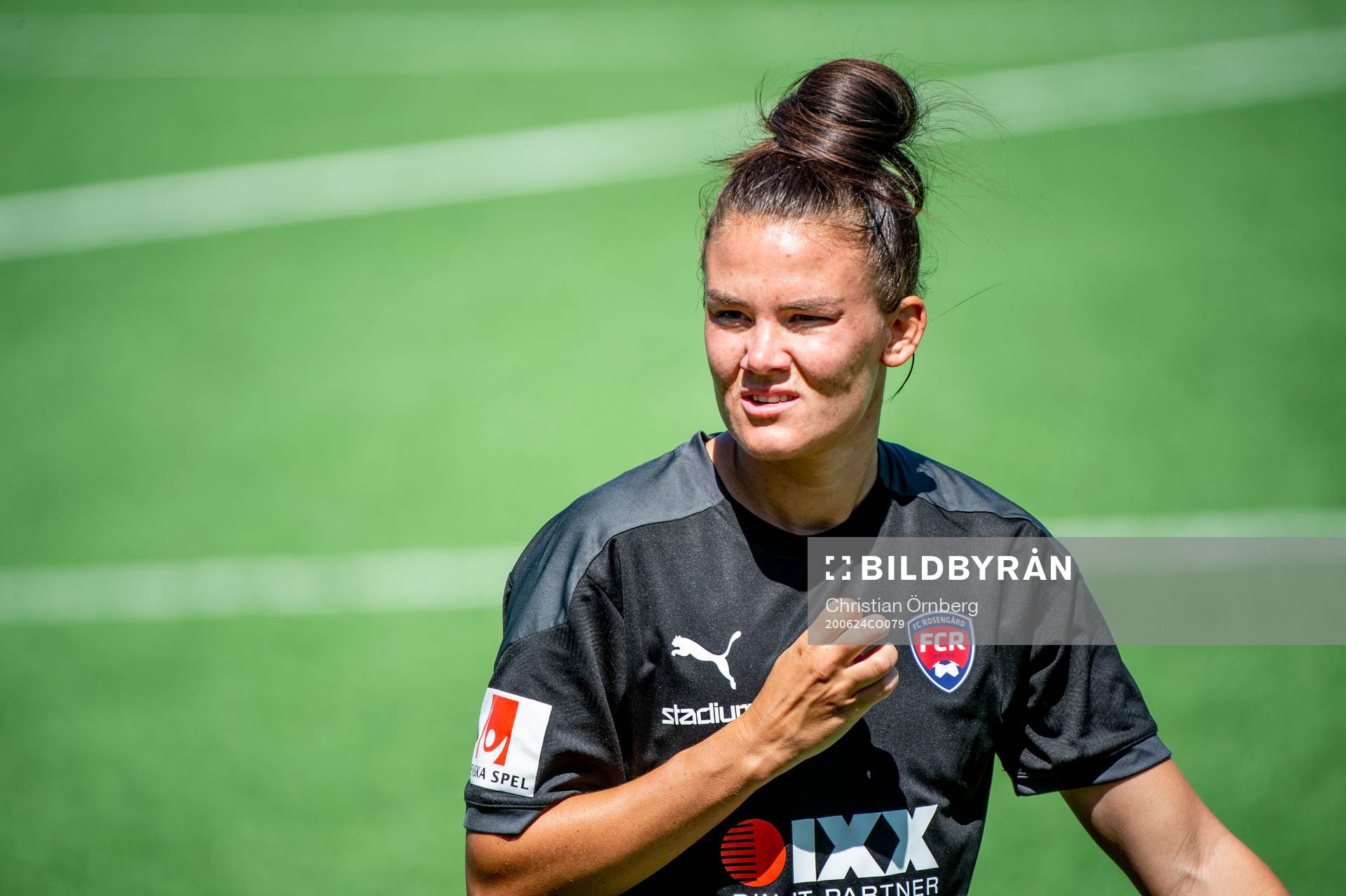 Katrine Veje under en träning med FC Rosengård den 24 juni 2020 i Malmö.