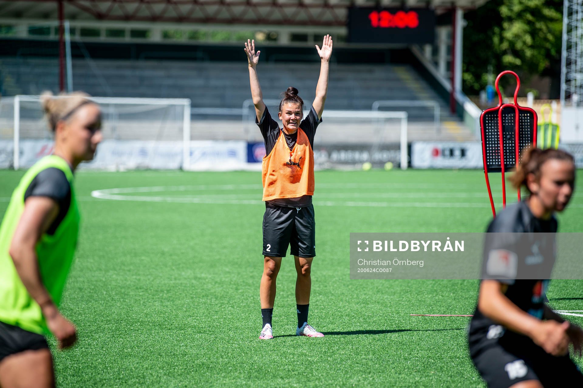 Katrine Veje under en träning med FC Rosengård den 24 juni 2020 i Malmö.