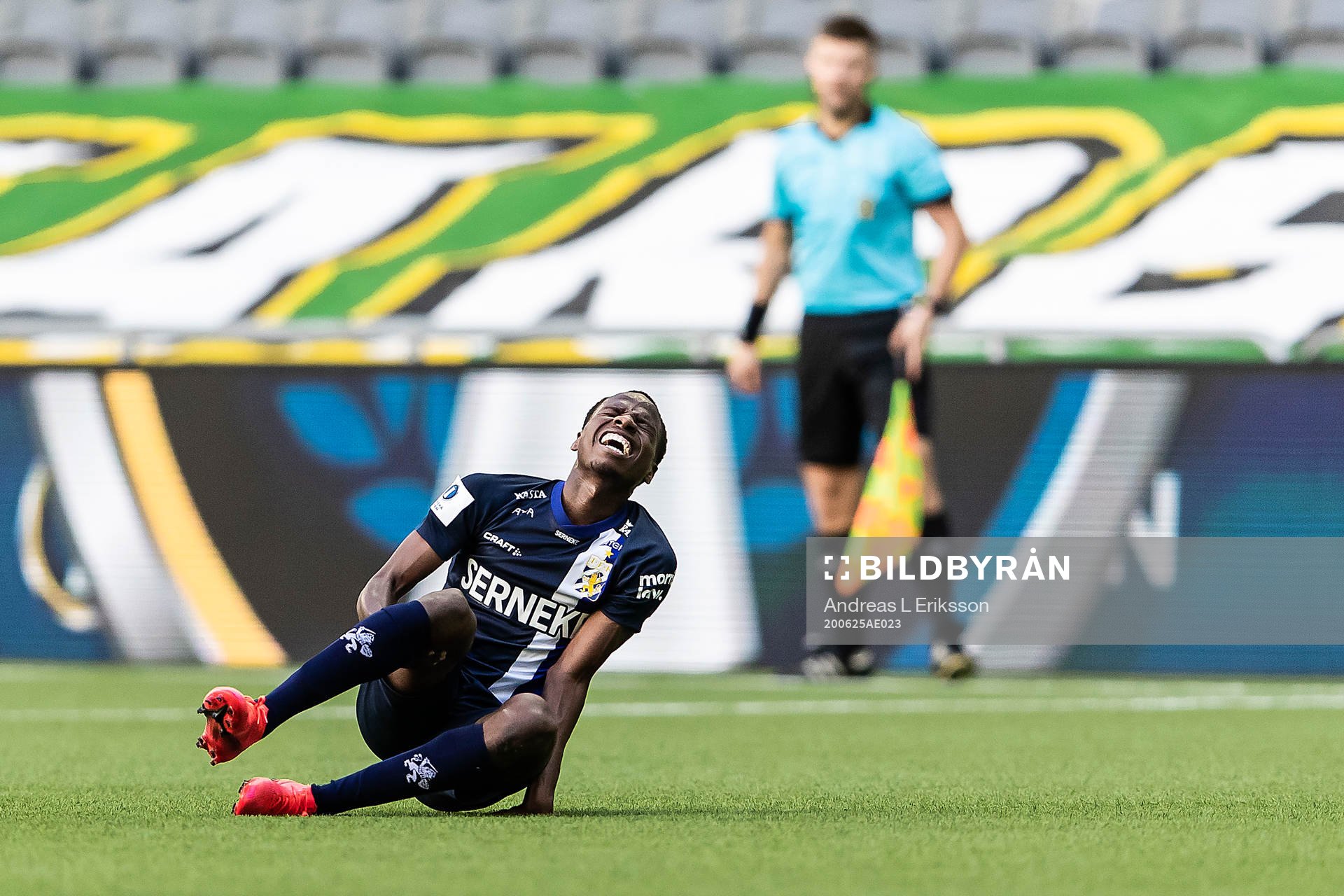 IFK Göteborgs Alhassan Yusuf Abdullahi får ont