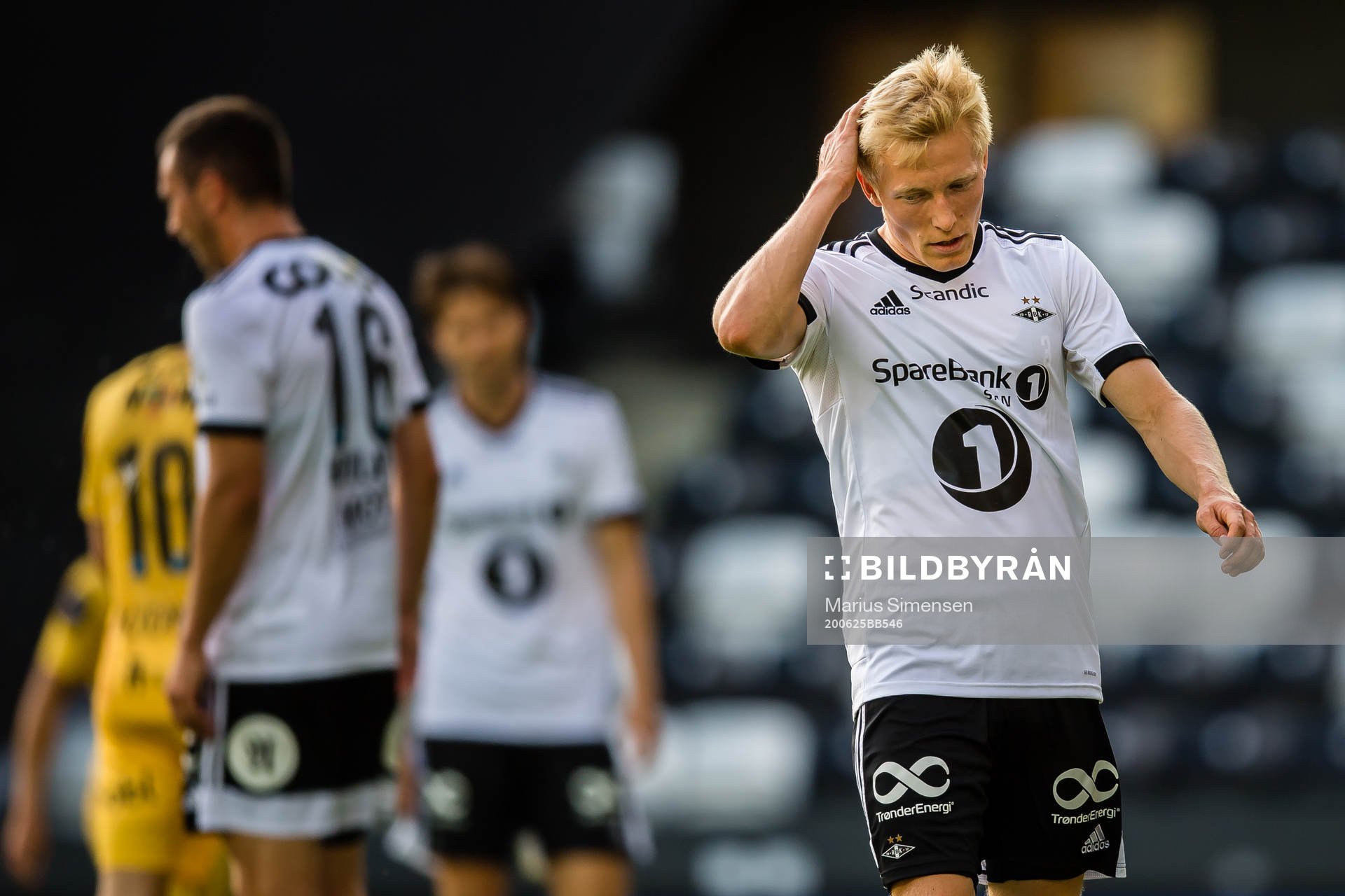 Birger Solberg Meling of Rosenborg looks dejected