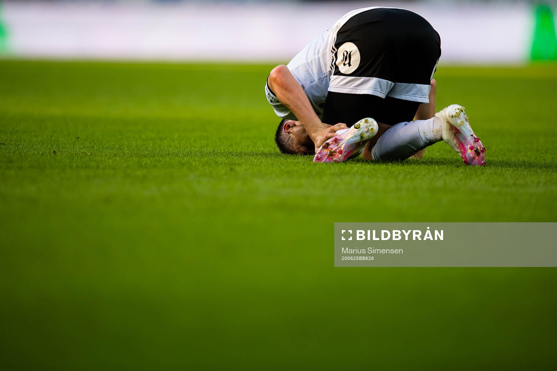 Pål Andre Helland of Rosenborg in pain