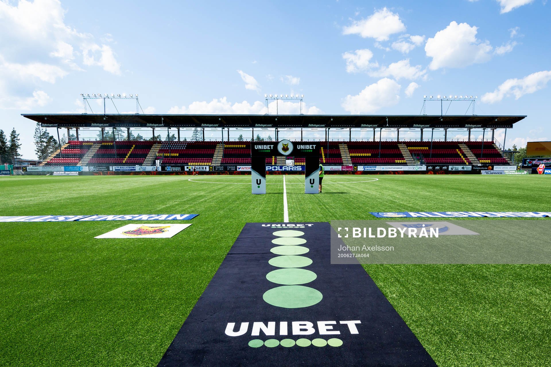 Matta med Unibets logga fotbollsmatchen i Allsvenskan