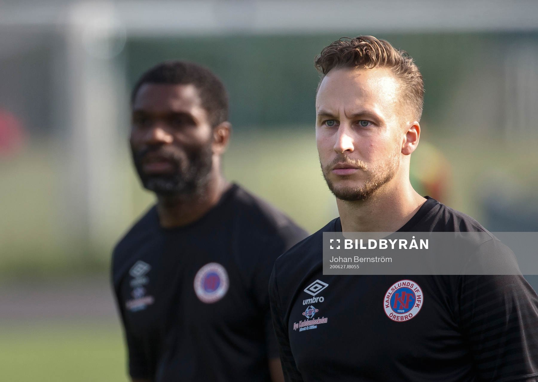 Karlslunds tränare Samuel Wowoah och Jonathan Ederström