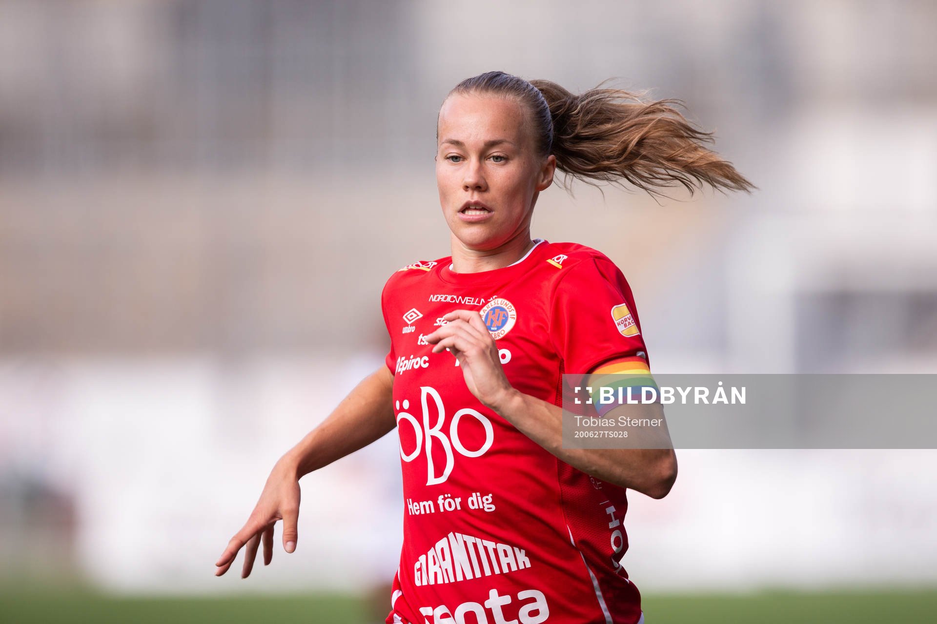 Örebros Frida Abrahamsson under fotbollsmatchen i Damallsvenskan mellan Örebro och Eskilstuna United den 27 juni 2020 i Örebro.