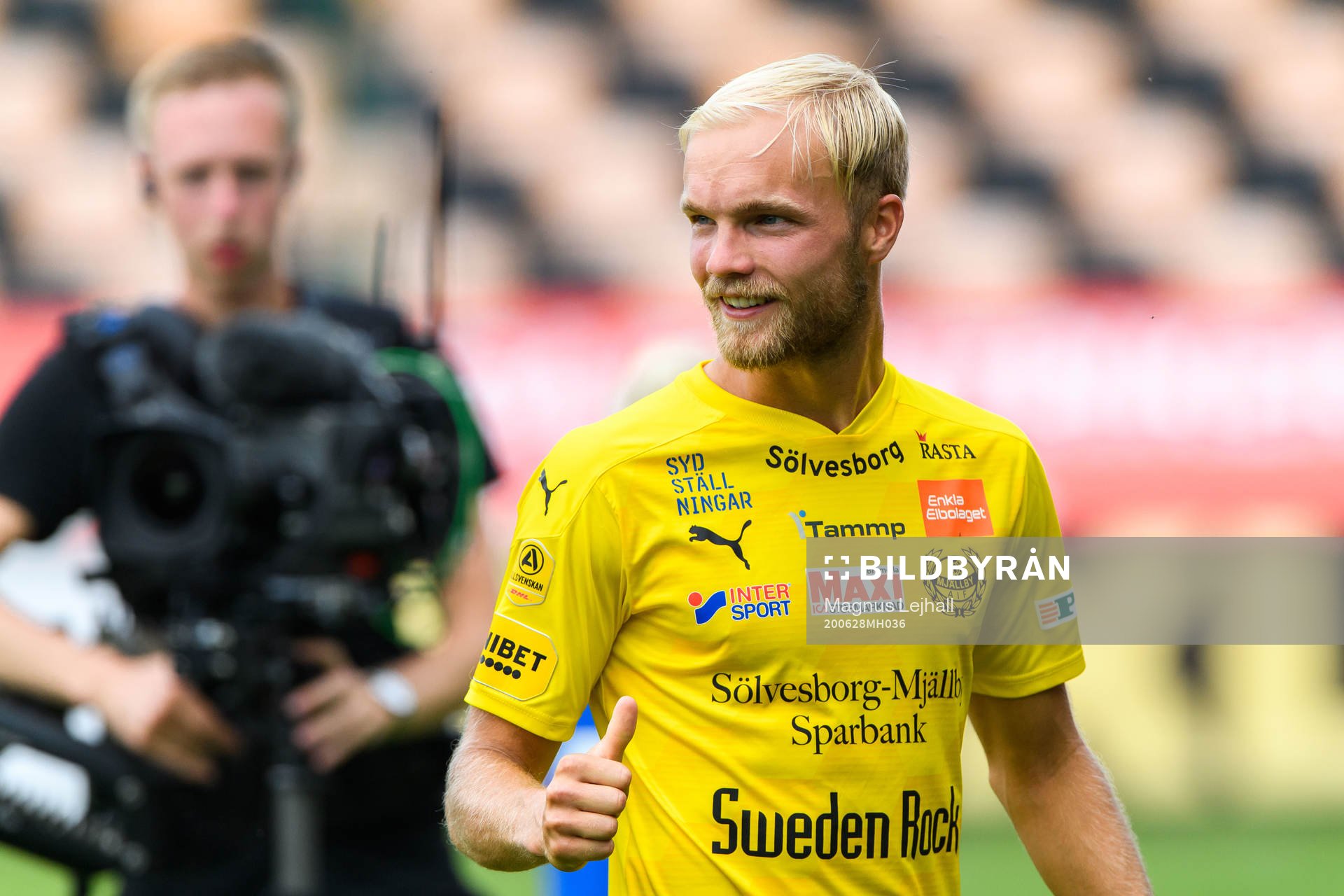 Mjällbys Viktor Gustafson jublar