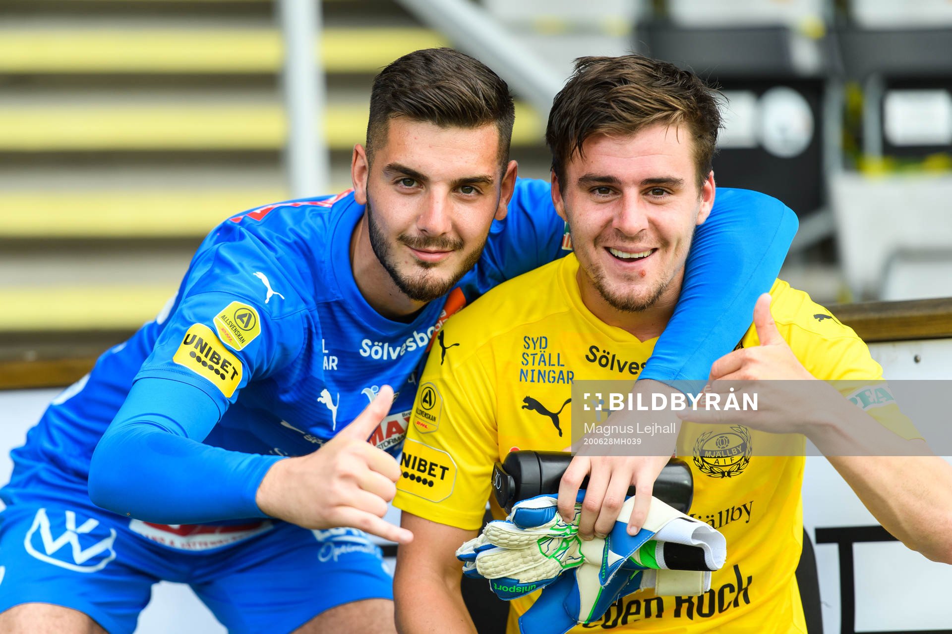 Mjällbys målvakt Marko Johansson och Jesper Gustavsson