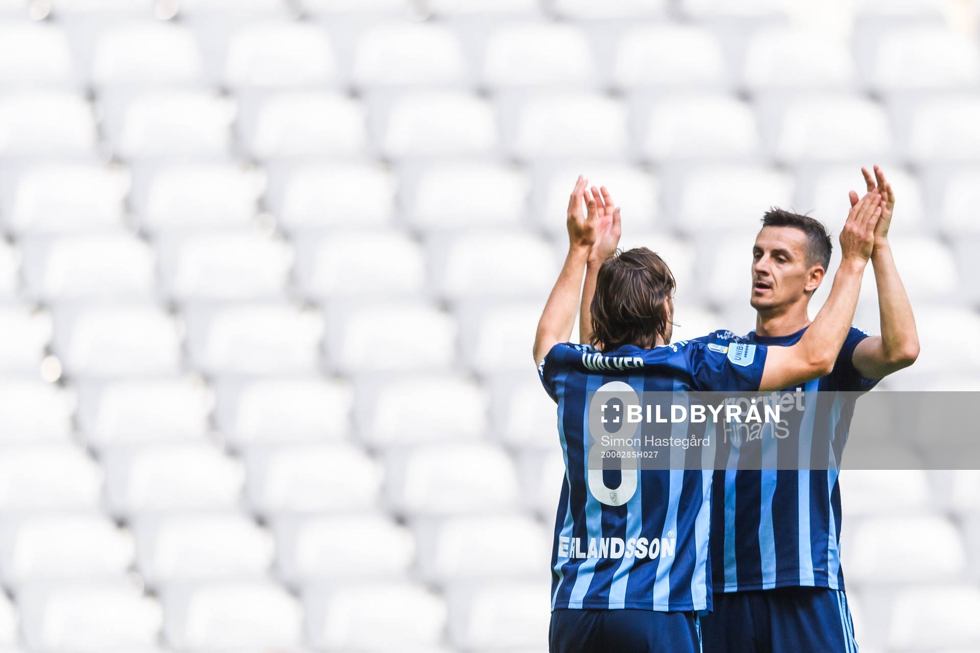 Djurgårdens Kevin Walker och Haris Radetinac jublar