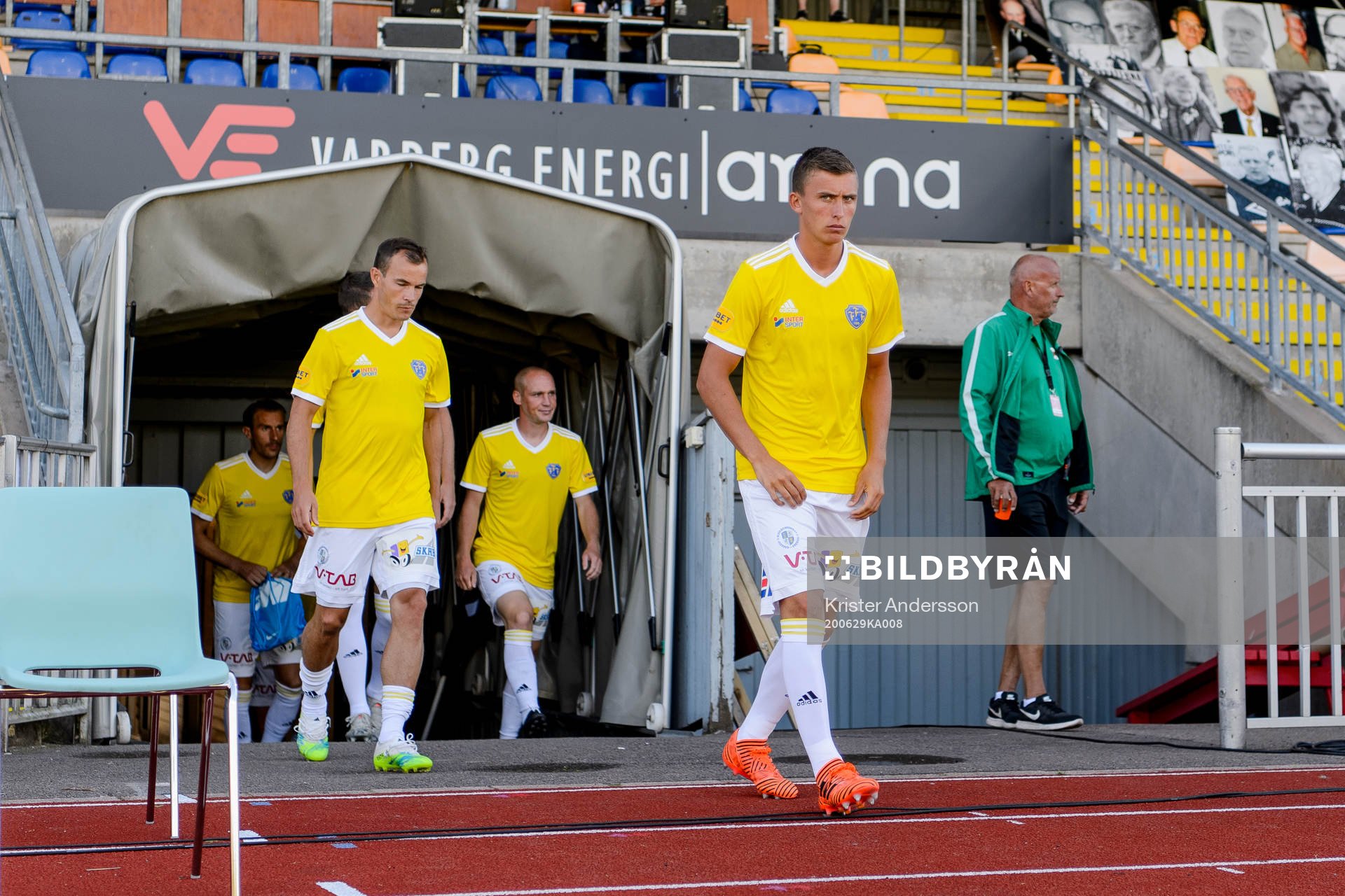 Falkenbergs John Björkengren före fotbollsmatchen i