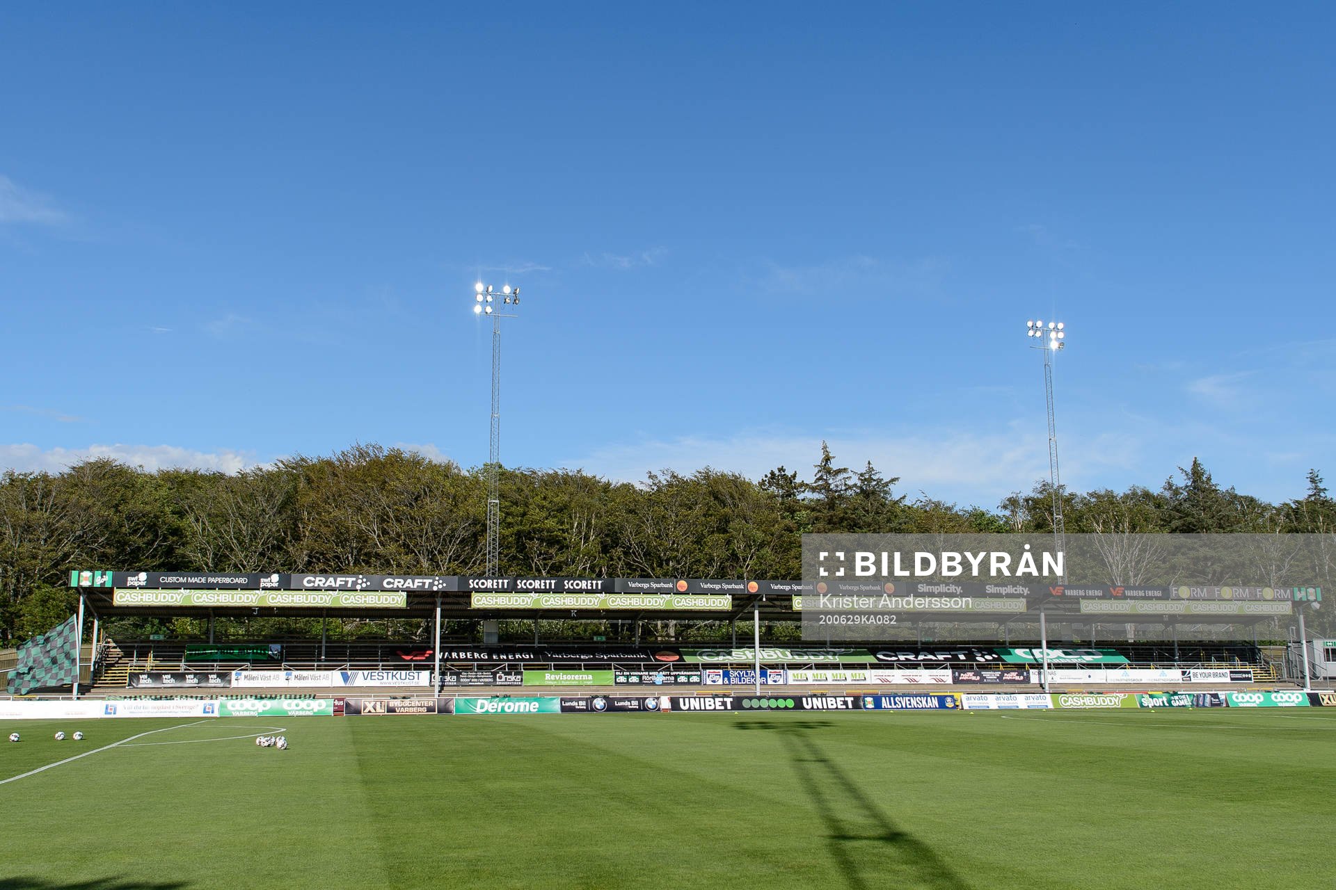 Varberg Energi Arena före fotbollsmatchen i Allsvenskan