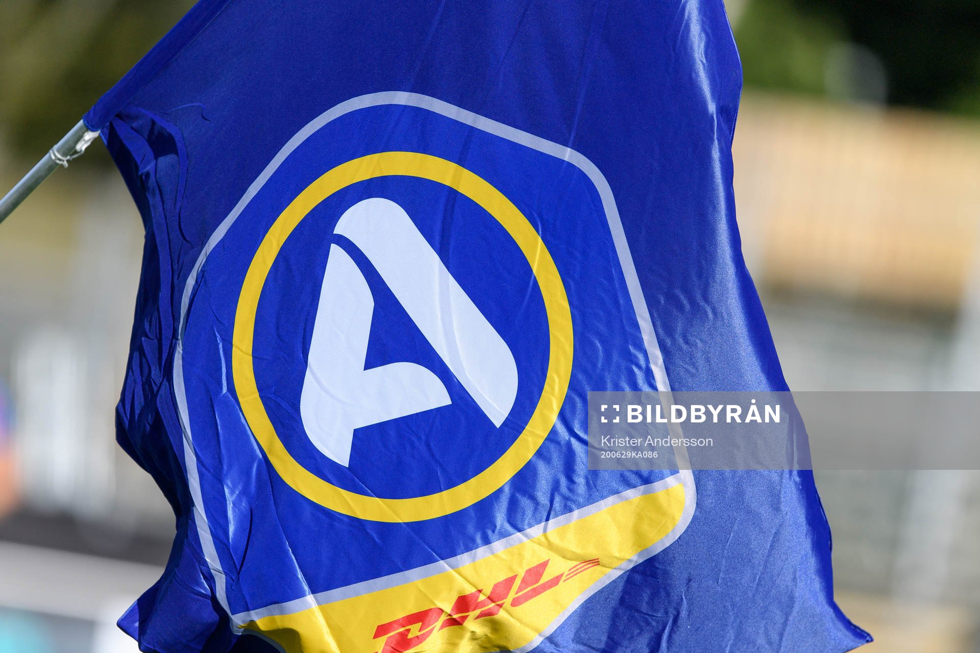Allsvenska flaggan före fotbollsmatchen i Allsvenskan