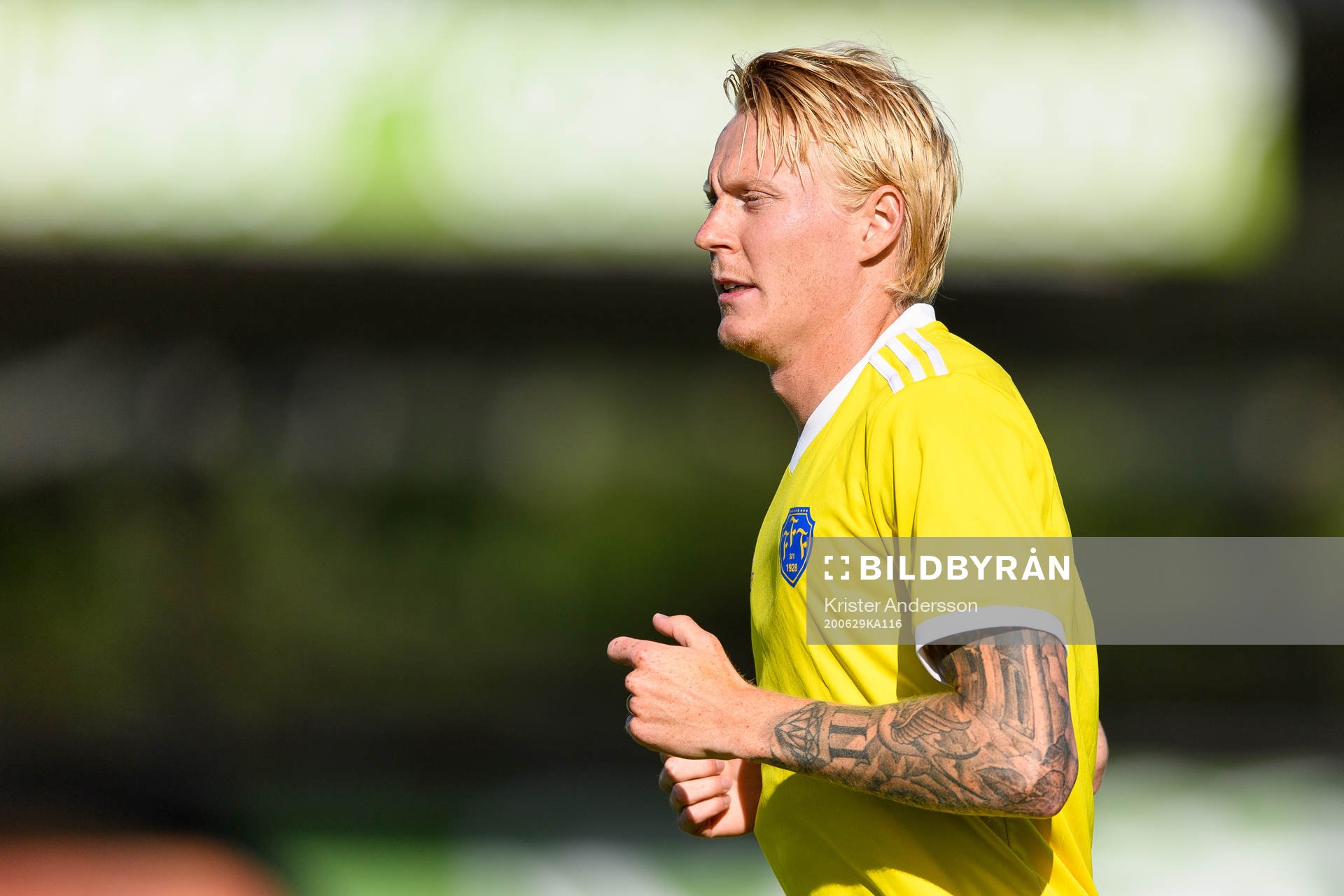 Falkenbergs Jacob Ericsson före fotbollsmatchen i