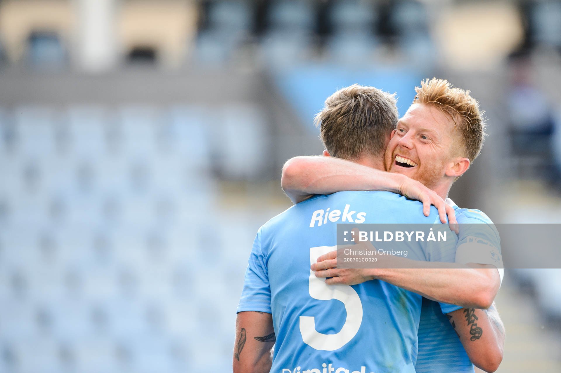 Malmö FFs Anders Christiansen jublar med Sören Rieks