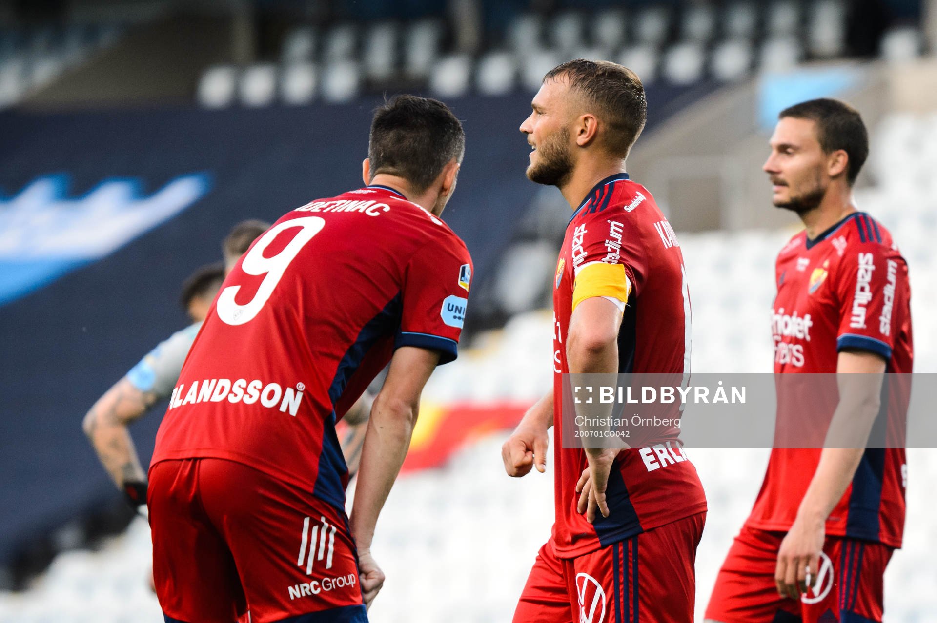 Djurgårdens Haris Radetinac ,Jesper Karlström och Erik