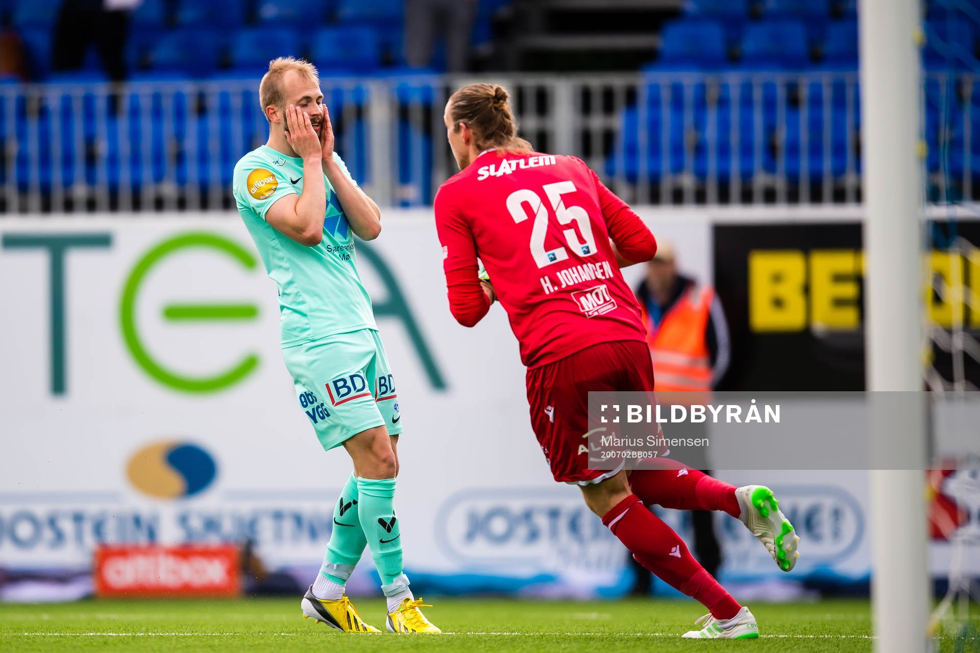 Eirik Hestad of Molde reacts