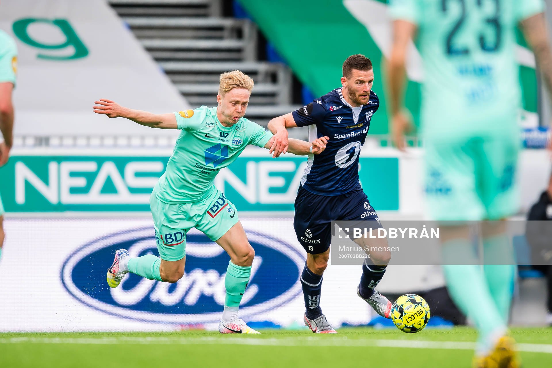 Ola Brynhildsen of Molde and Bendik Bye of Kristiansund