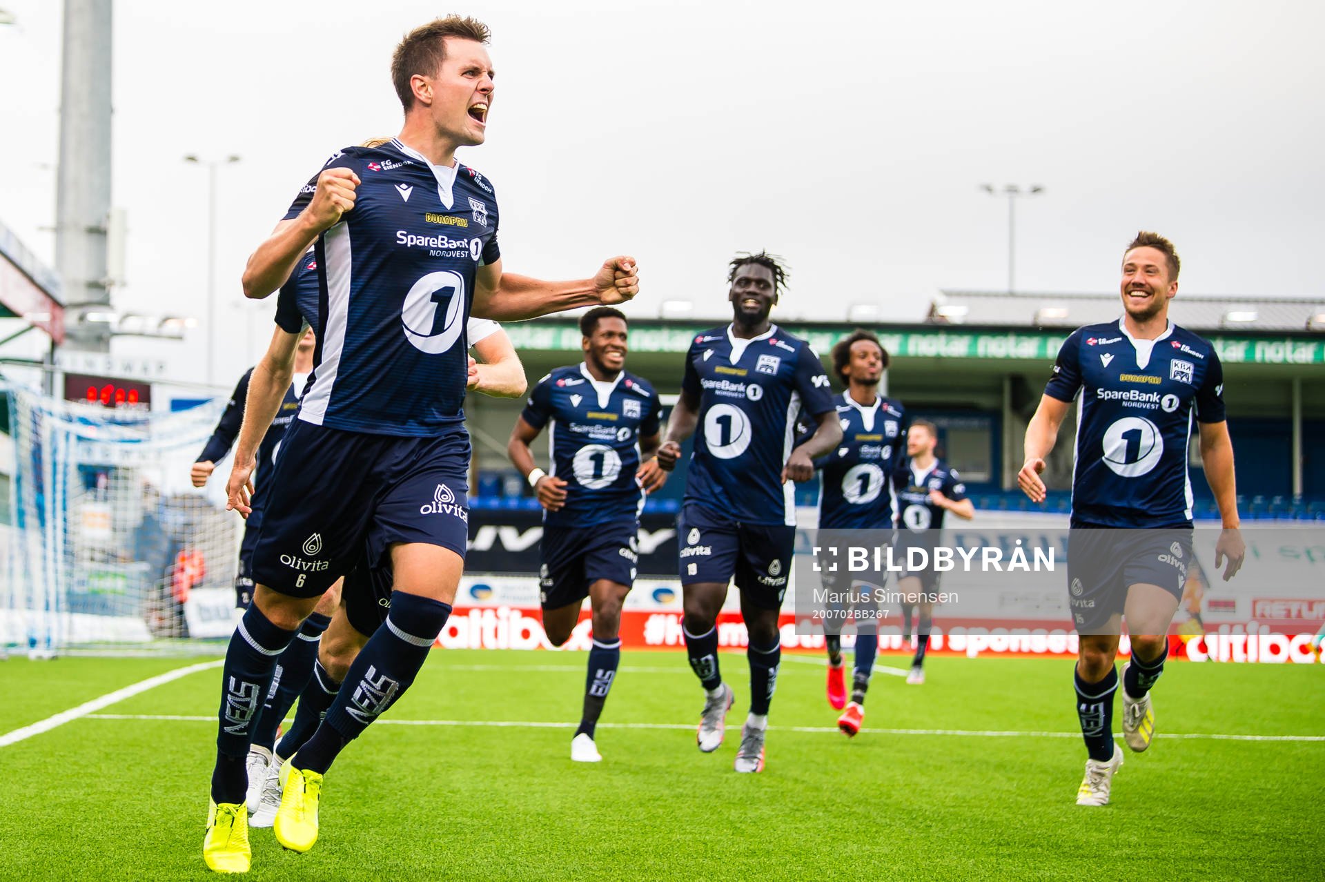 Andreas Eines Hopmark of Kristiansund celebrates