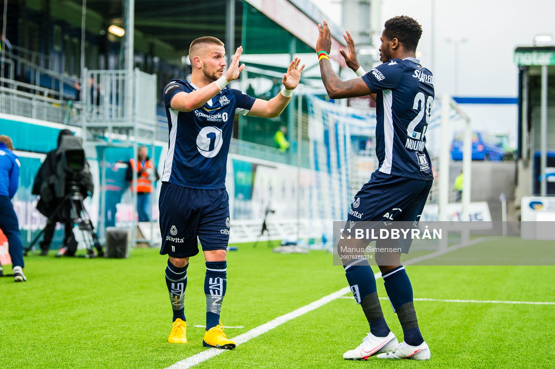 Flamur Kastrati and Pemi Moumbagna Faris of Kristiansund