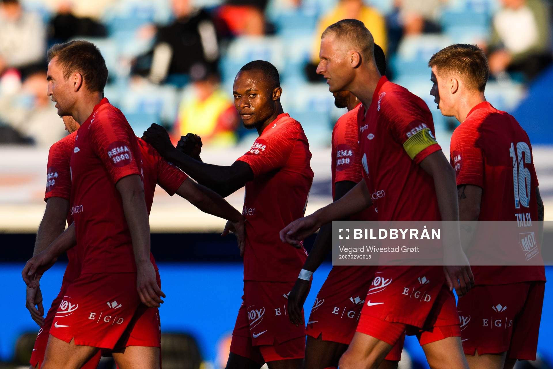Gilbert Koomson of Brann celebrates the 0-1 goal