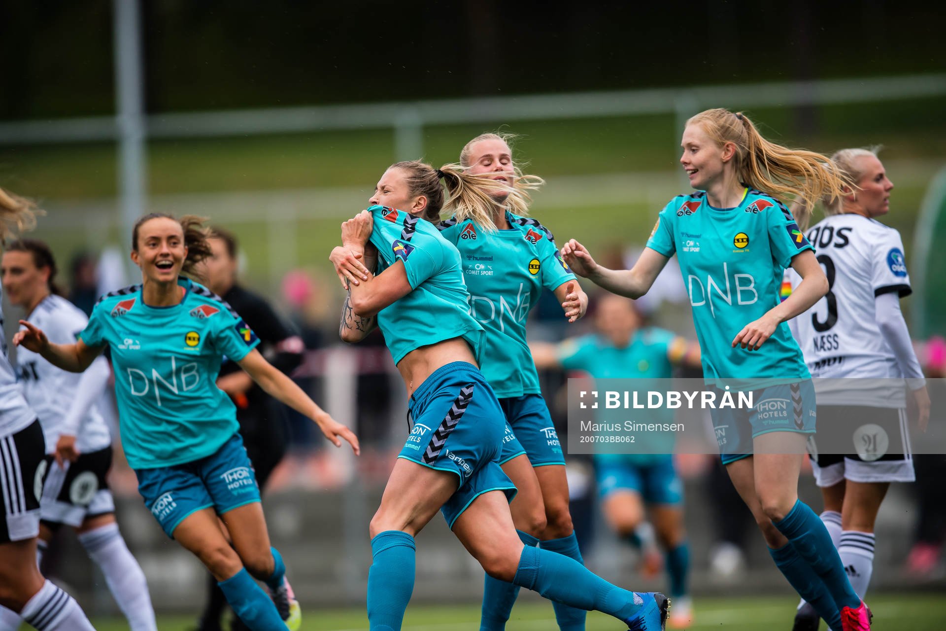 Mimmi Matilda Löfwenius Veum of LSK Kvinner celebrates