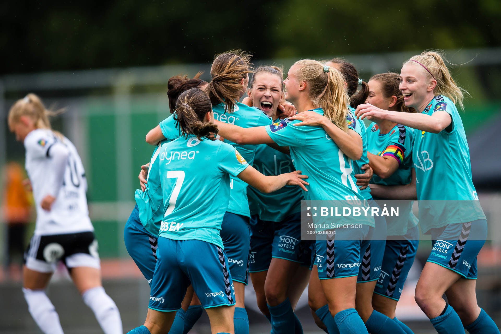 Mimmi Matilda Löfwenius Veum of LSK Kvinner celebrates