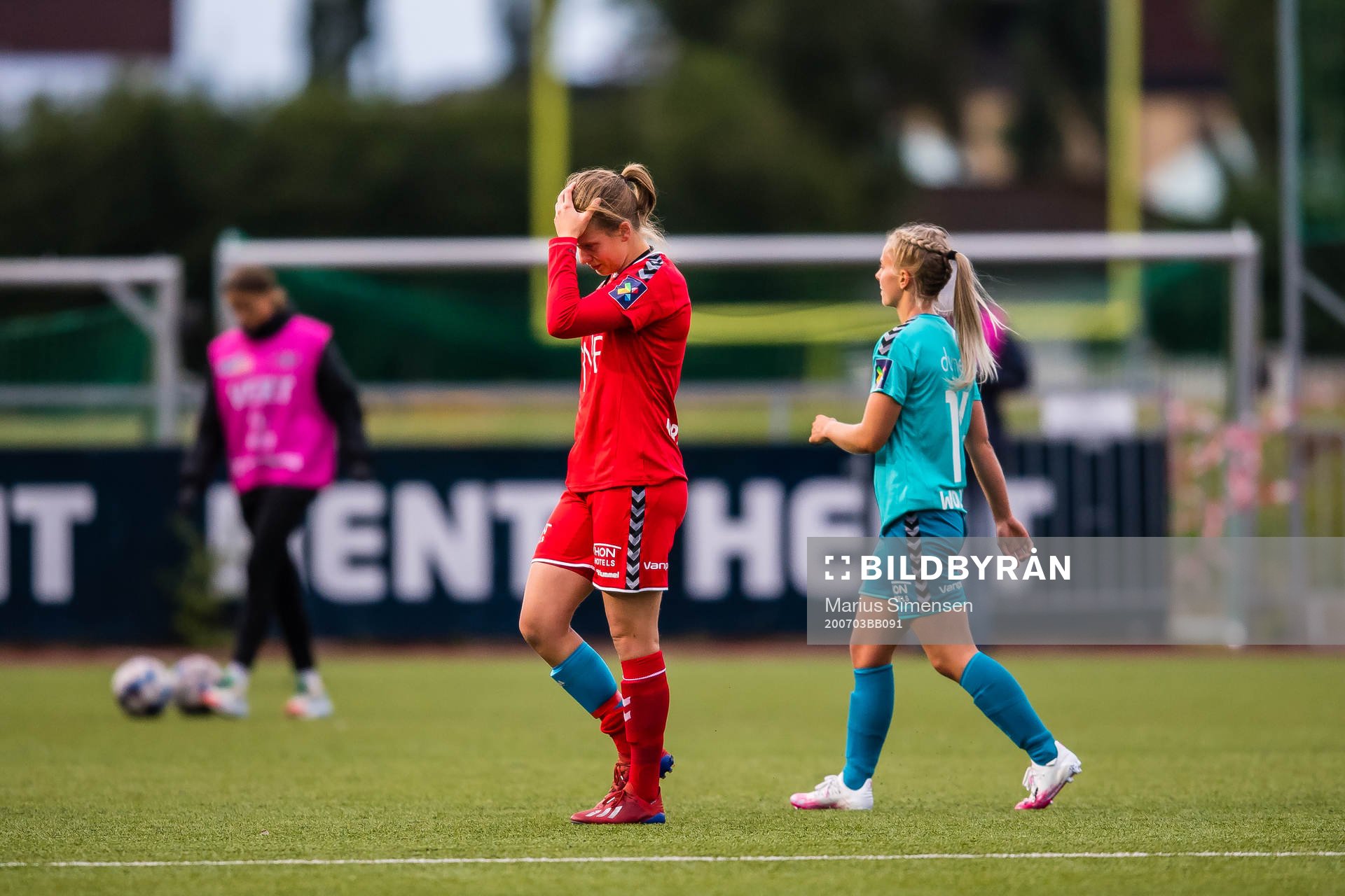 Ida Norstrøm of LSK Kvinner looks dejected