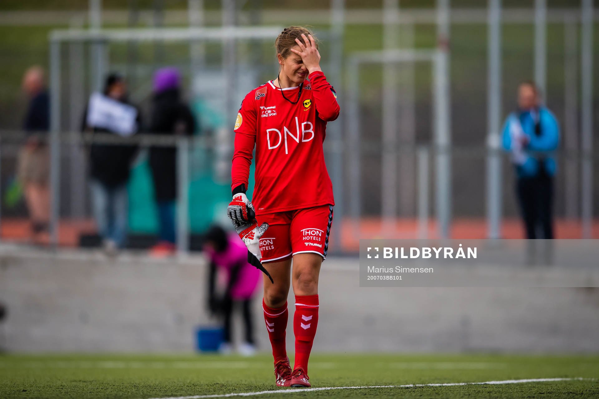 Goalkeeper Ida Norstrøm of LSK Kvinner looks dejected