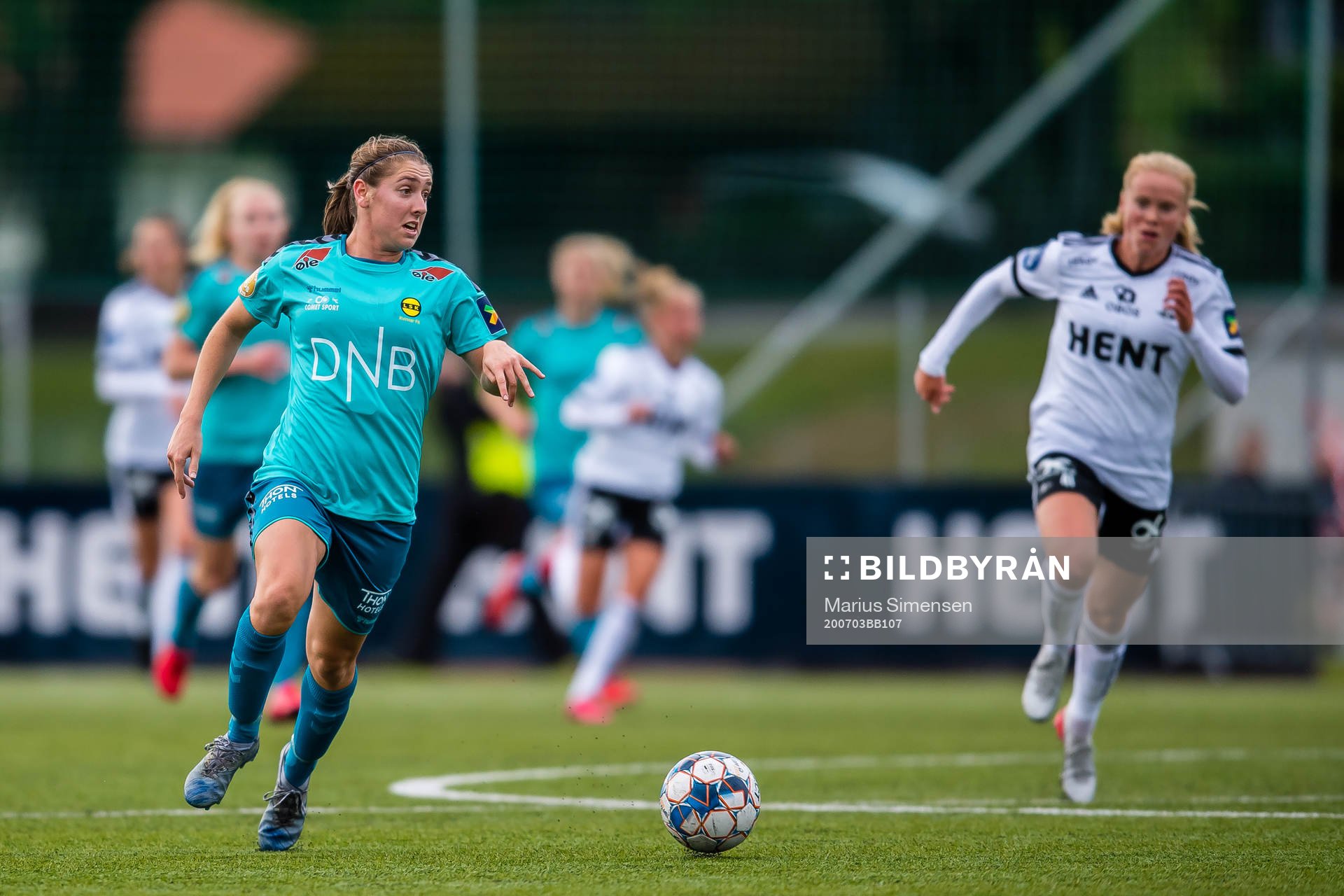 Karly Røstbakken of LSK Kvinner during the Toppserien football match between Rosenborg and LSK Kvinner on July 3, 2020 in Trondheim.