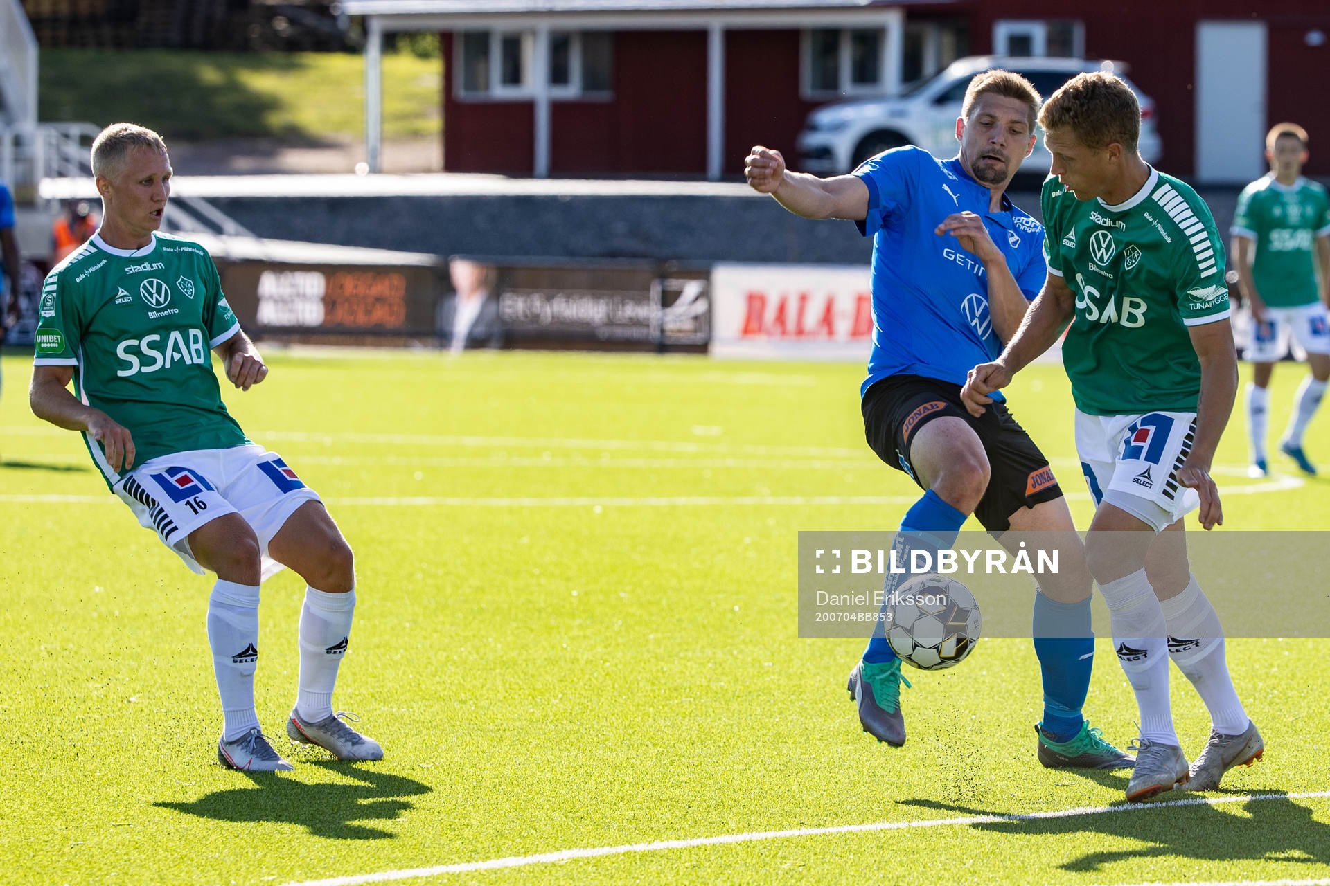 under fotbollsmatchen i Superettan  mellan Brage och Halmstad den 4 juli 2020 i Borlänge.