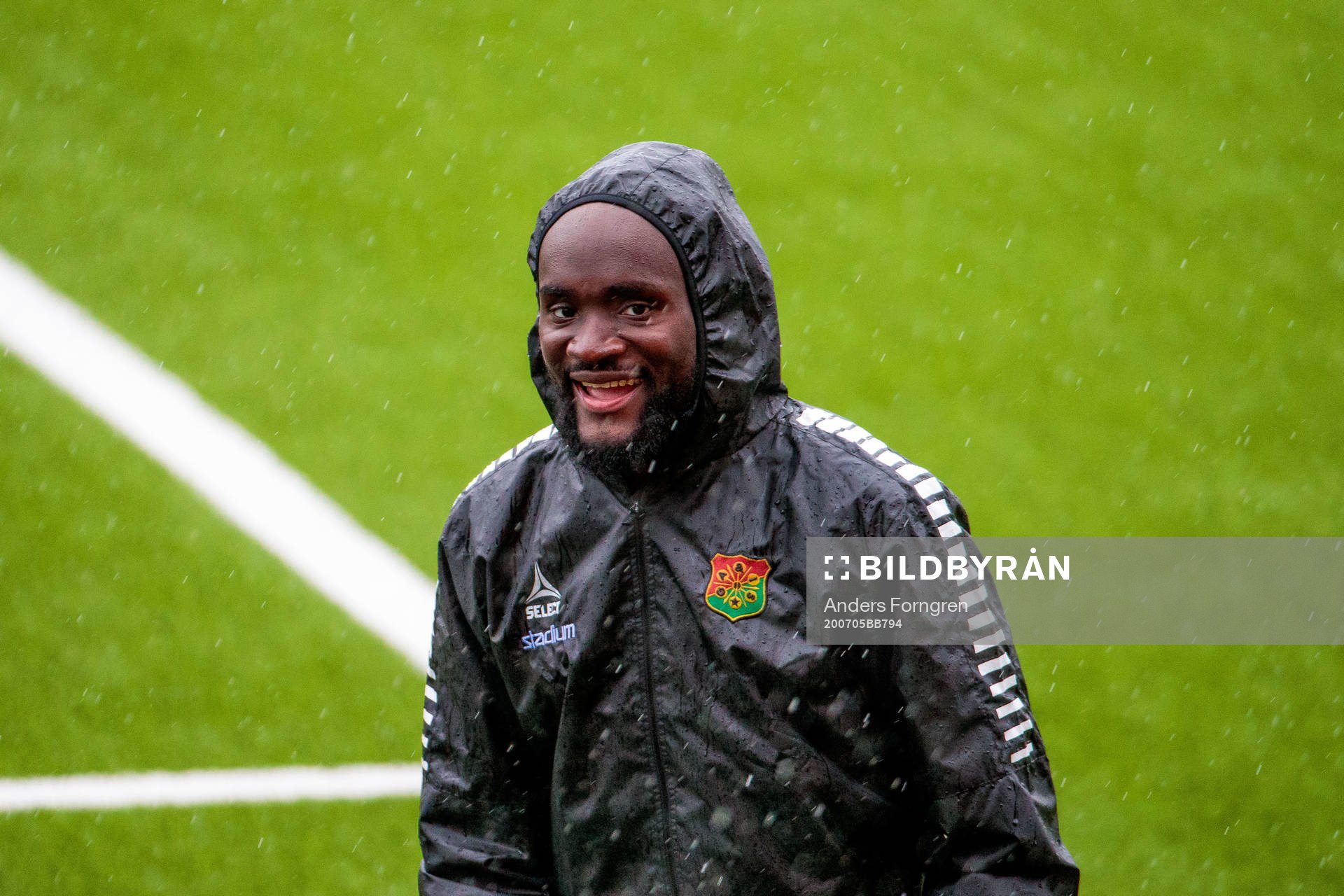 GAIS Boris Lumbana innan fotbollsmatchen i Superettan