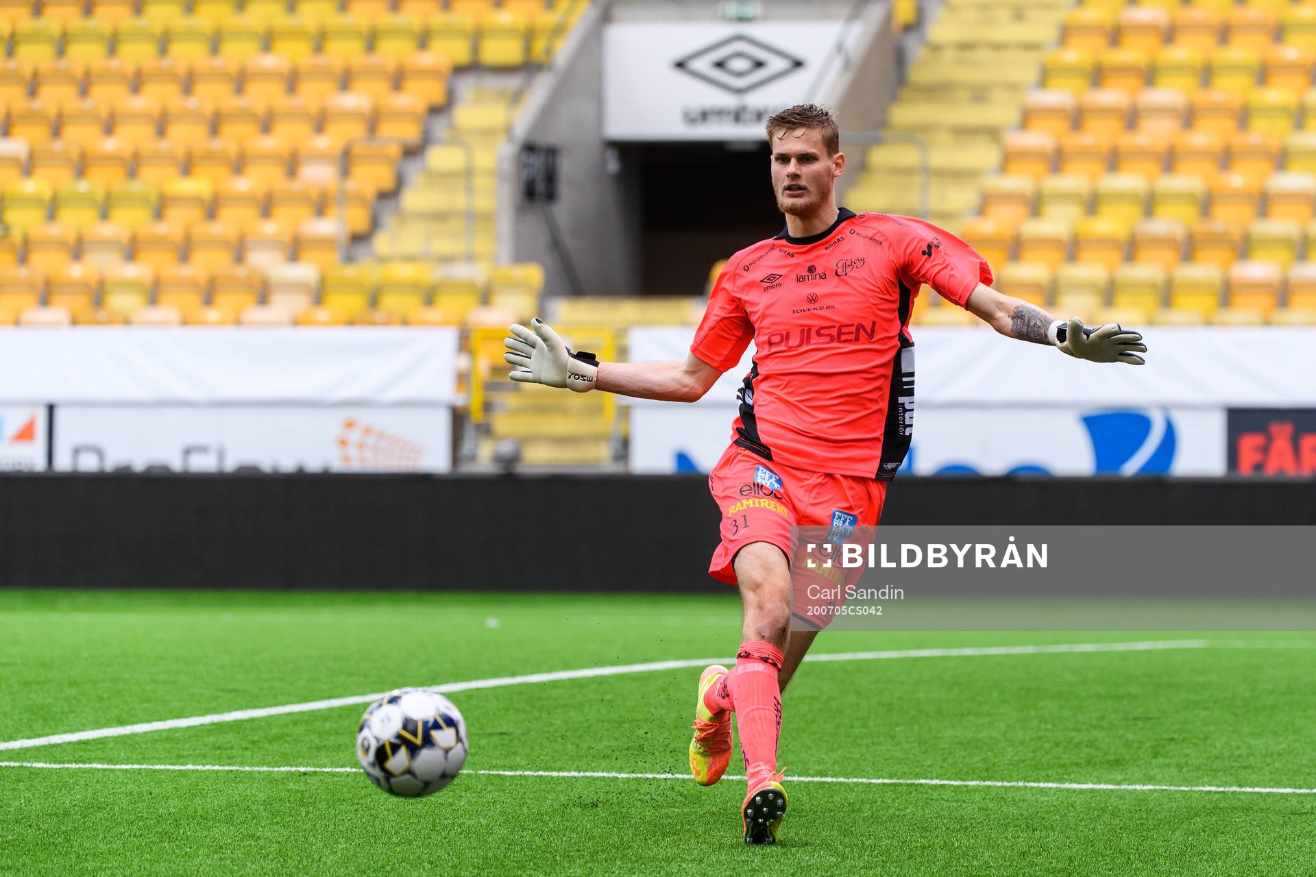 Elfsborgs målvakt Tim Rönning under fotbollsmatchen i Allsvenskan mellan Elfsborg och Malmö FF den 5 juli 2020 i Borås.