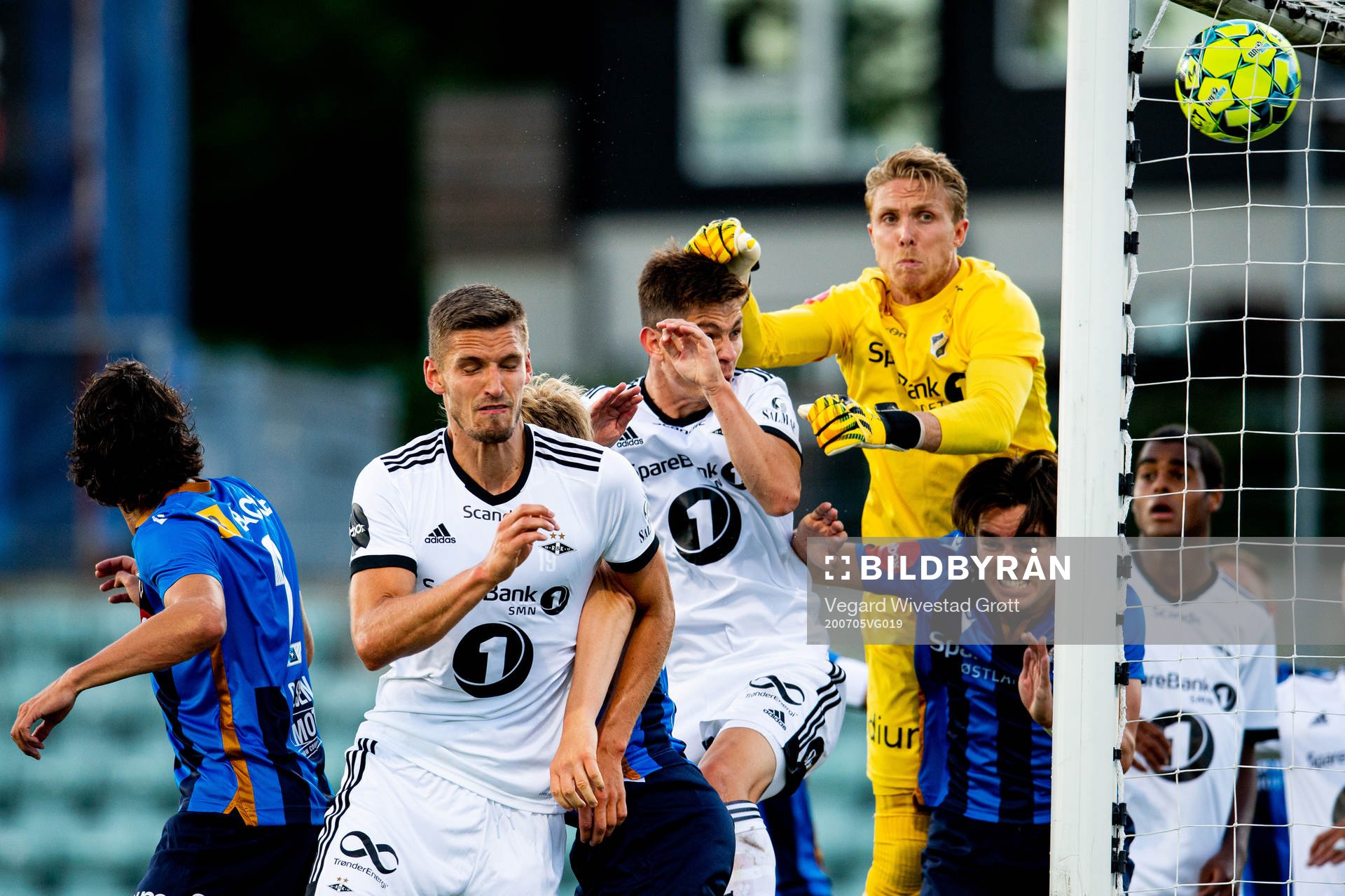 Gustav Valsvik of Rosenborg scores the 0-1 goal behind