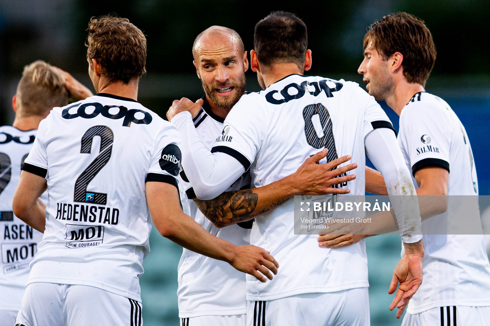 Dino Islamovic of Rosenborg celebrates with teammate Tore