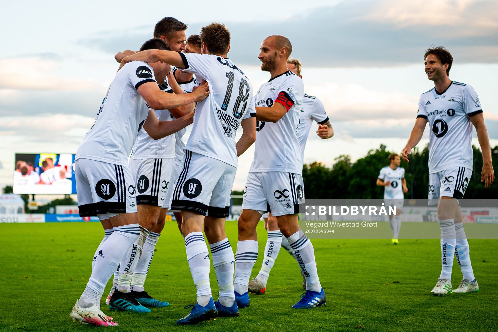 Gustav Valsvik of Rosenborg celebrates with Kristoffer
