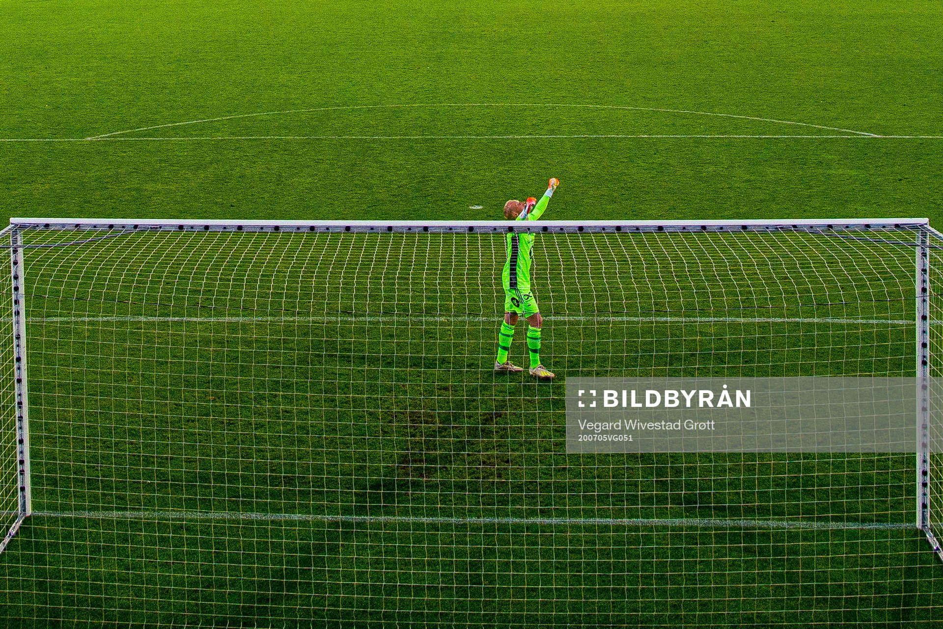 Goalkeeper Julian Faye Lund of Rosenborg celebrates at the
