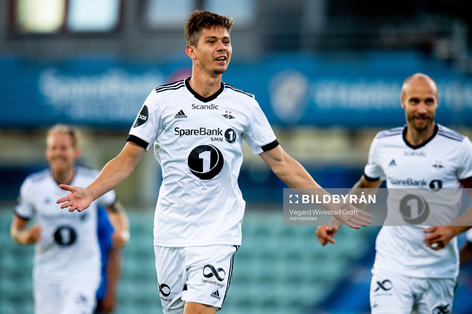 Torgeir Børven of Rosenborg celebrates 0-1 during the Eliteserien football match between Stabæk and Rosenborg on July 5, 2020 in Bærum.