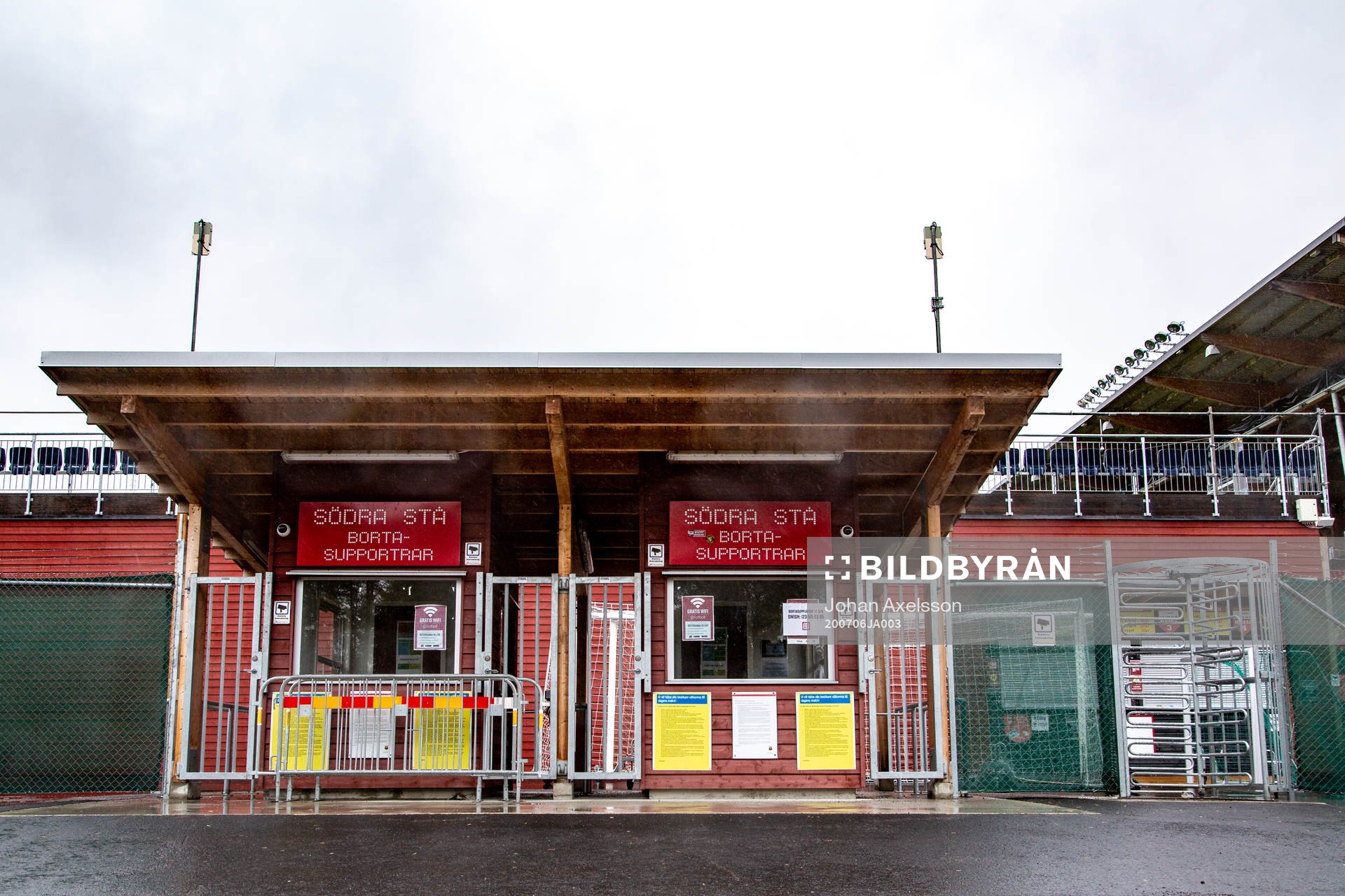 Stängda biljettkassor på Jämtkraft Arena inför fotbollsmatchen i Allsvenskan mellan Östersund och Mjällby den 6 juli 2020 i Östersund.