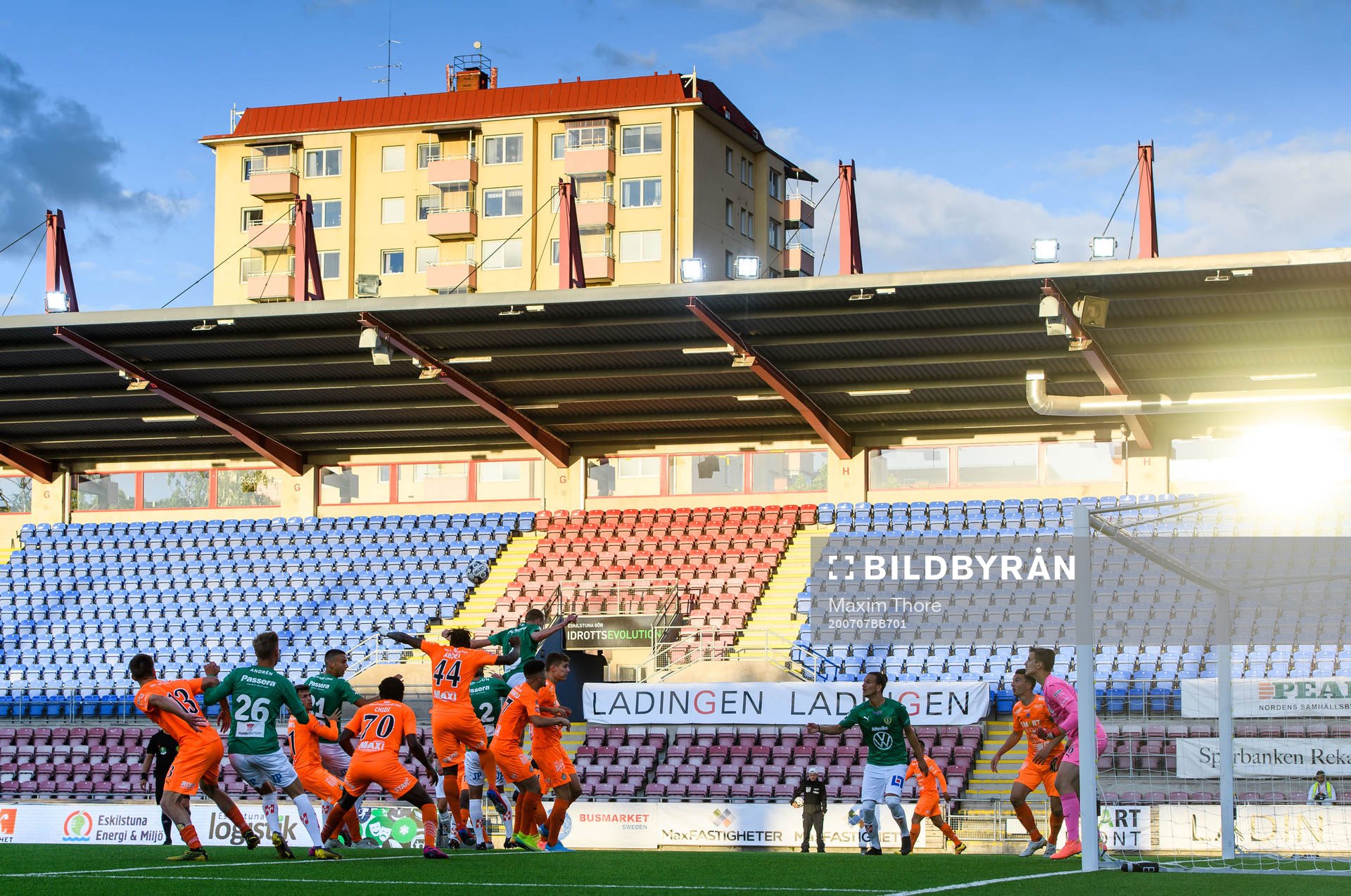 Vy över fotbollsmatchen i Superettan  mellan AFC