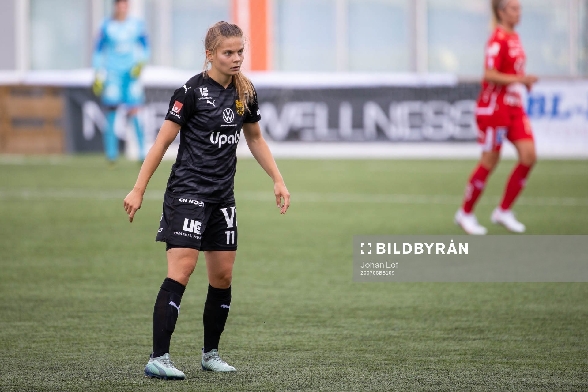 Umeås Therese Simonsson under fotbollsmatchen i Damallsvenskan mellan Umeå och Örebro den 8 juli 2020 i Umeå.