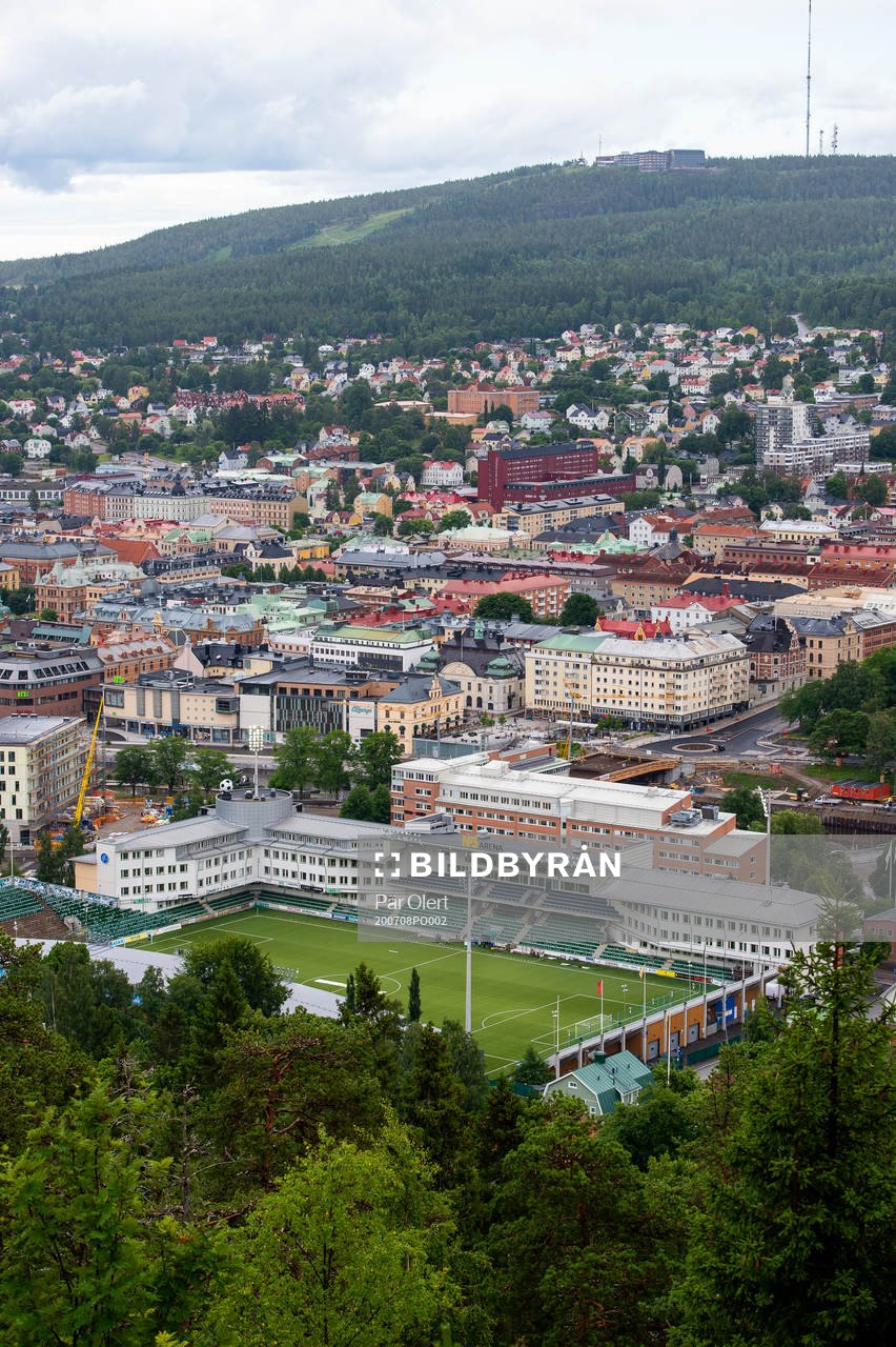 NP3 Arena med Sundsvall i bakgrunden