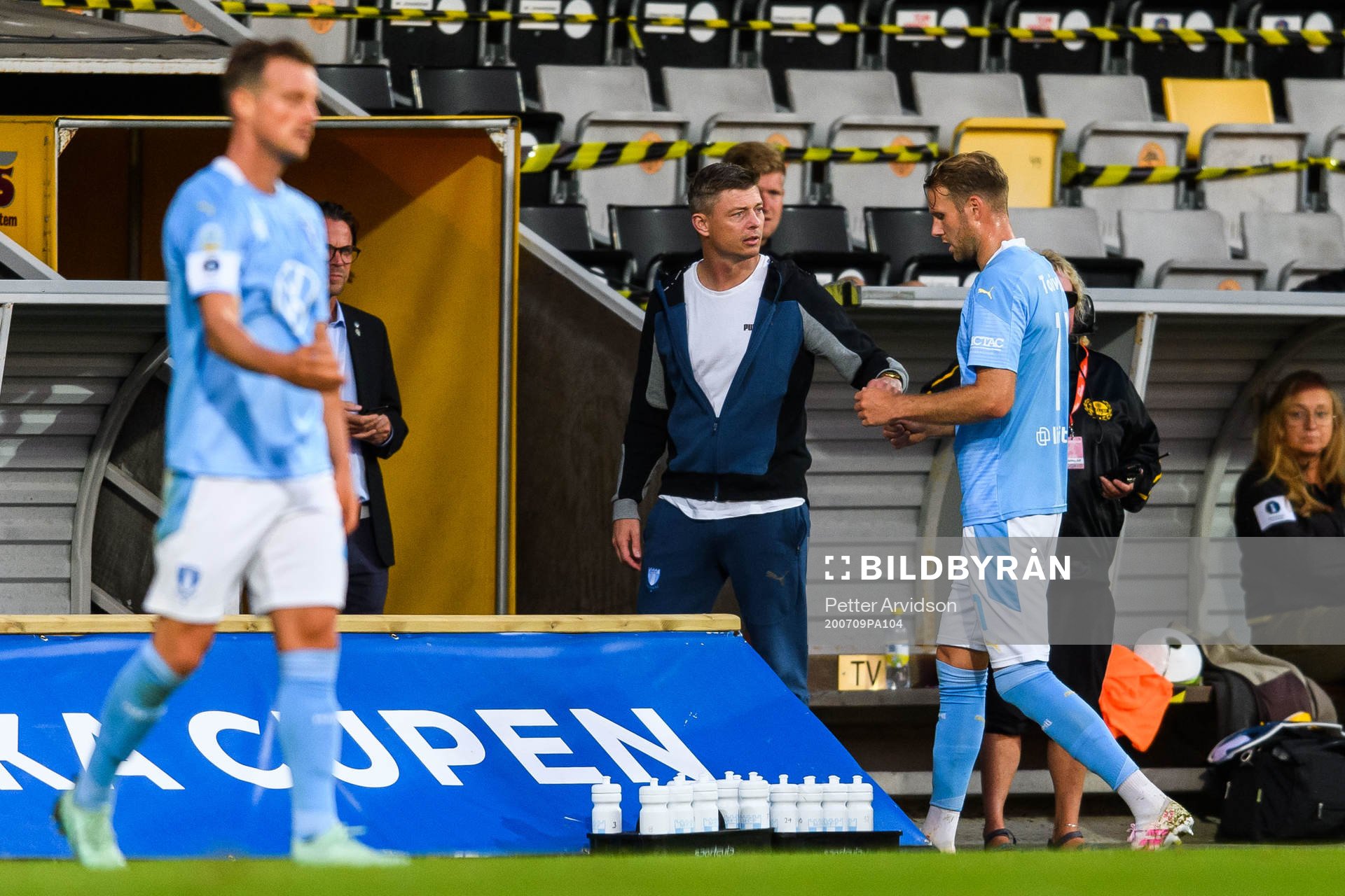 Malmö FFs tränare Jon Dahl Tomasson och Ola Toivonen