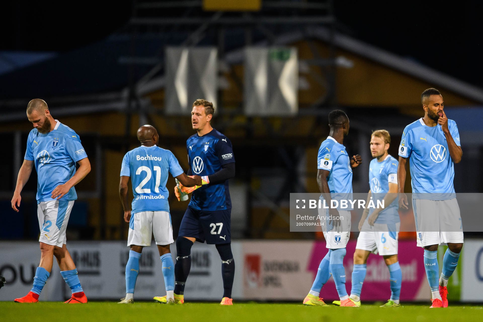 Malmö FFs Jo Inge Berget, målvakt Johan Dahlin och Isaac