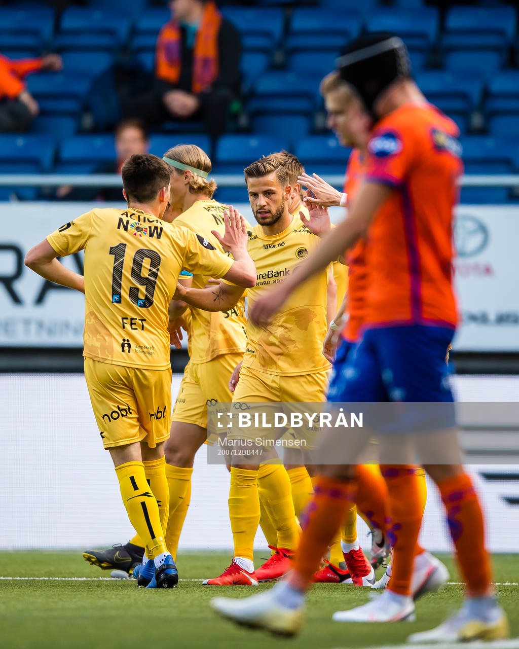 Philip Aksel Frigast Zinckernagel of Bodø/Glimt celebrates after scoring the 0-1 goal during the Eliteserien match between Aalesund and Bodø/Glimt on July 12, 2020 in Ålesund.