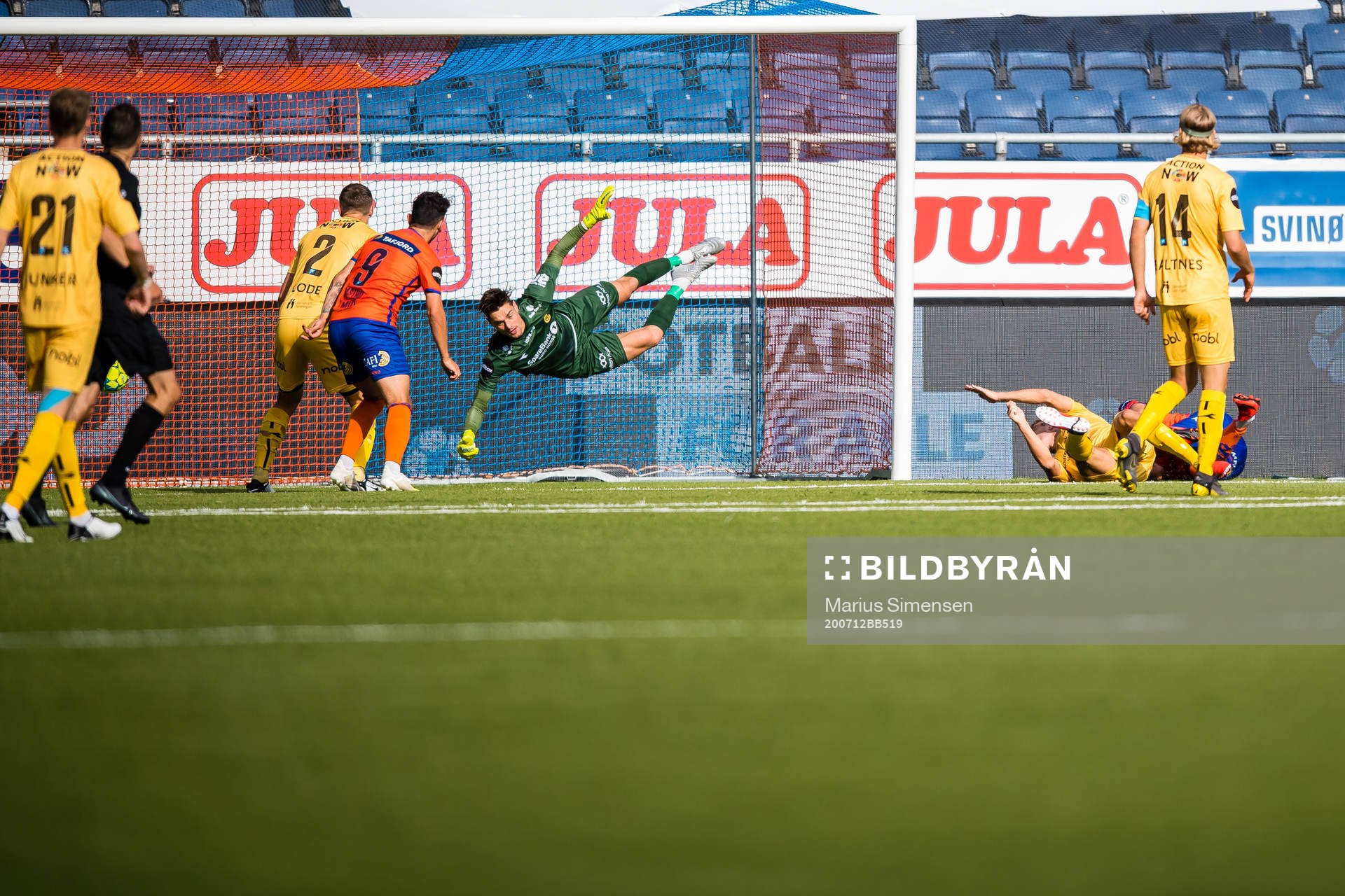 Holmbert Aron Briem Fridjonsson of Aalesund scores the 1-1