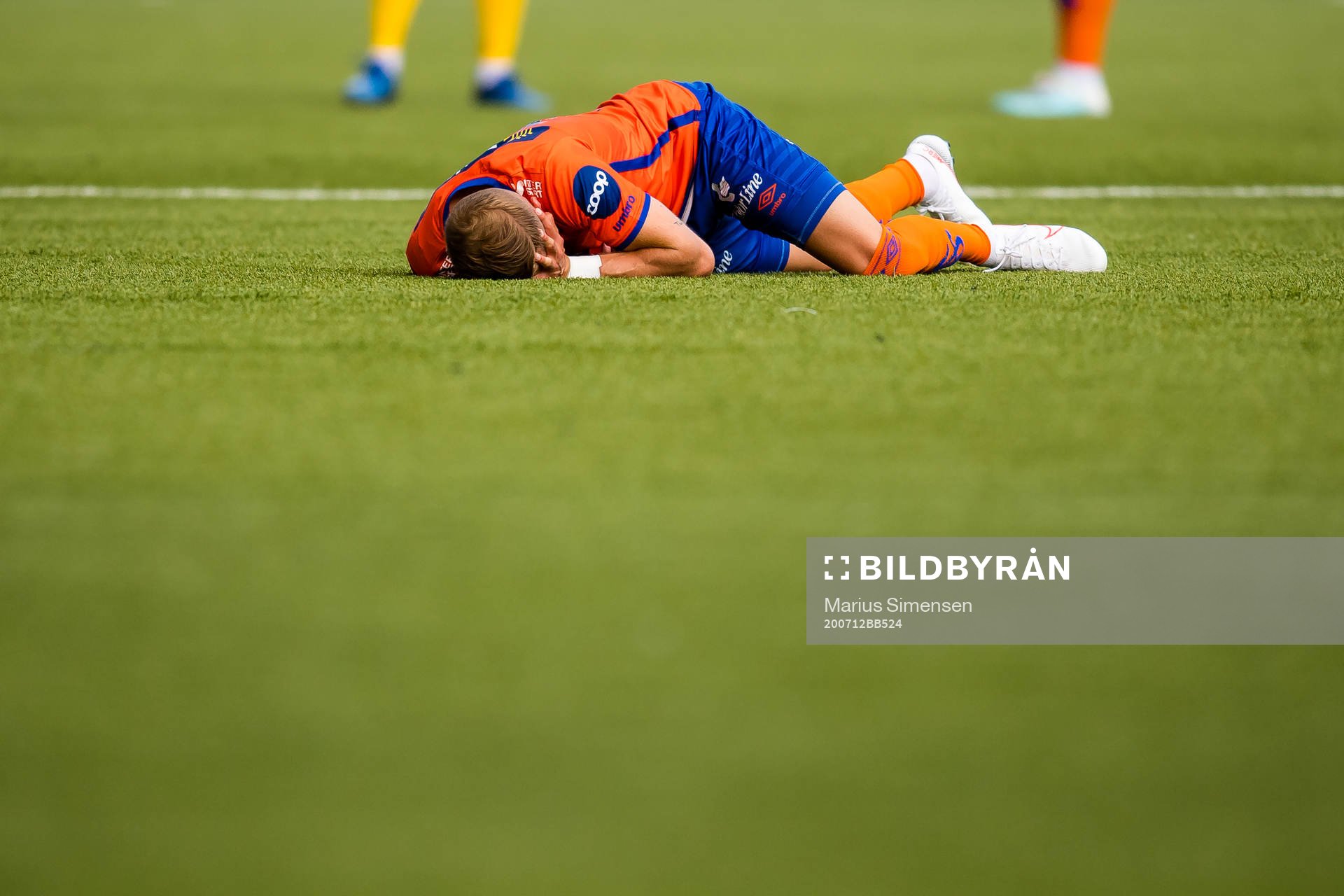 David Kristjan Olafsson of Aalesund in pain