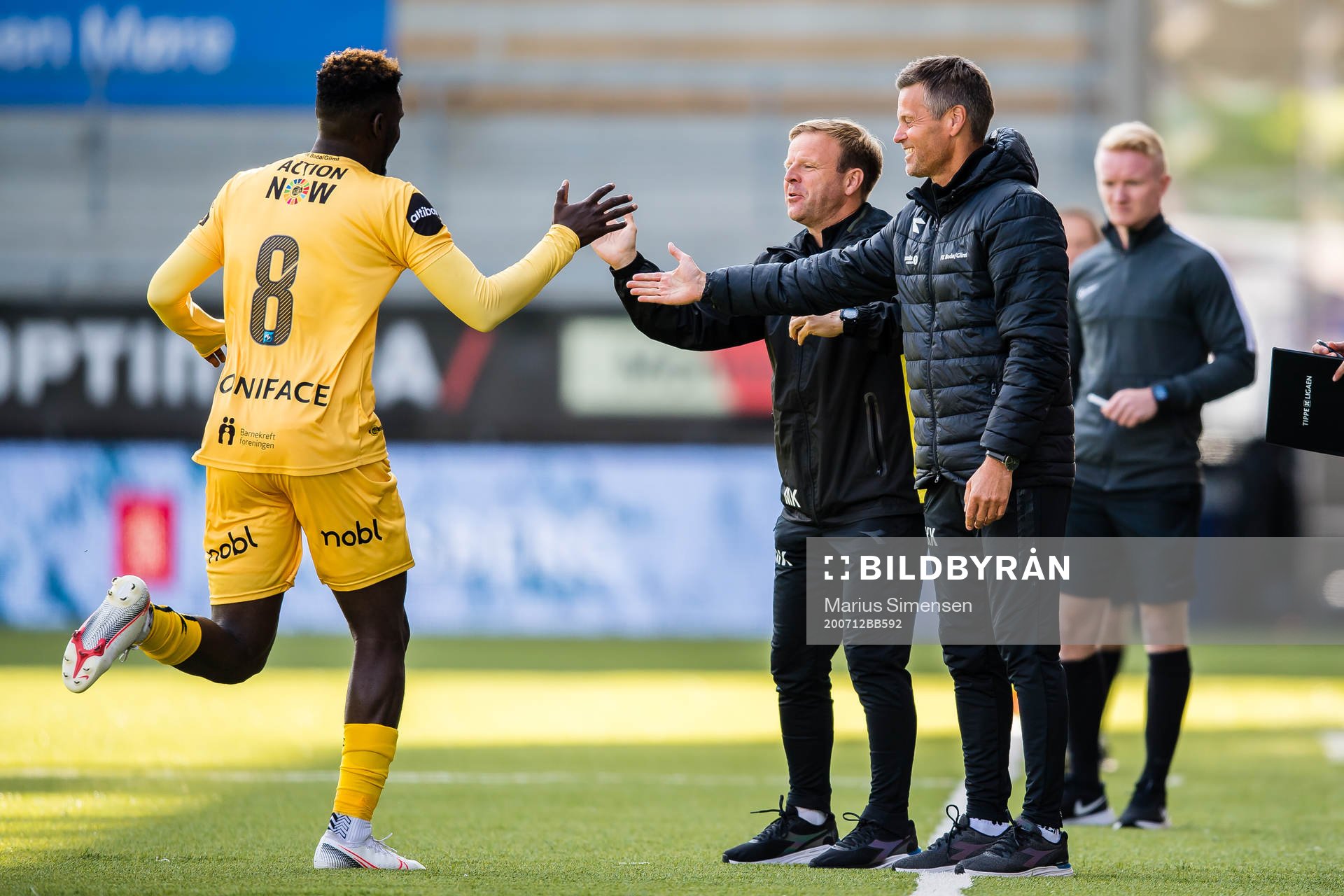 Victor Okoh Boniface of Bodø/Glimt celebrates